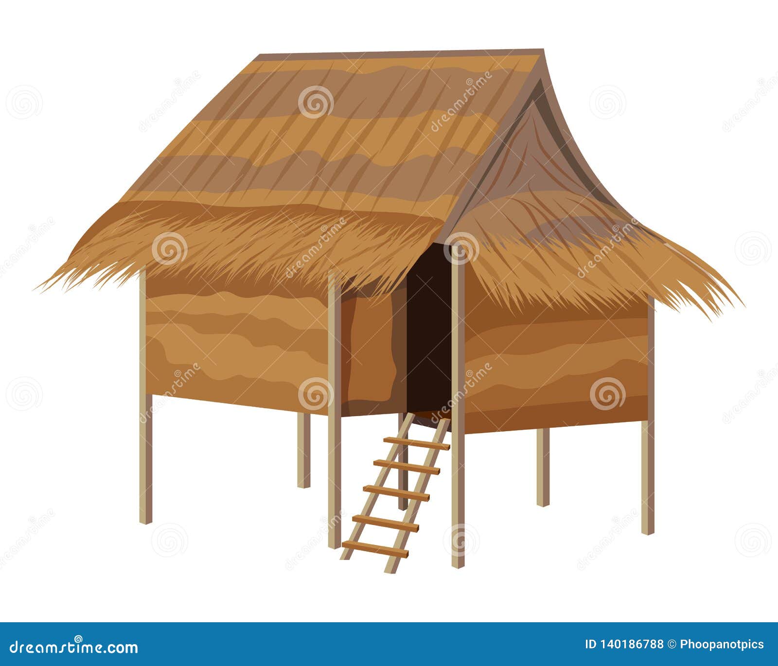 Straw hut vector design stock vector. Illustration of stair 140186788