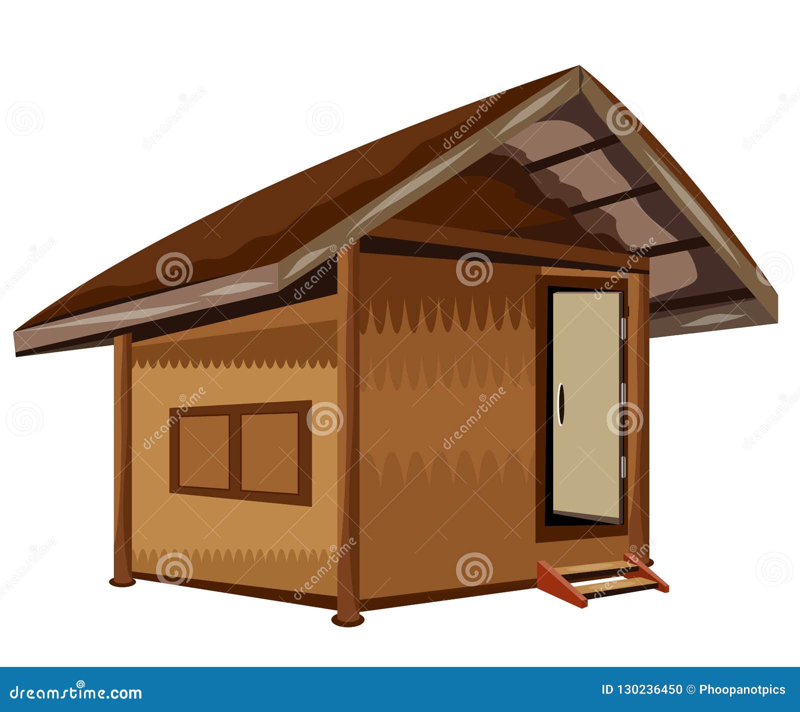 Straw hut stock vector. Illustration of design, wooden 130236450
