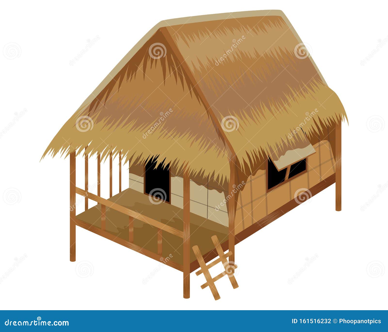 Straw Hut on White Background Stock Vector Illustration of design, village 161516232
