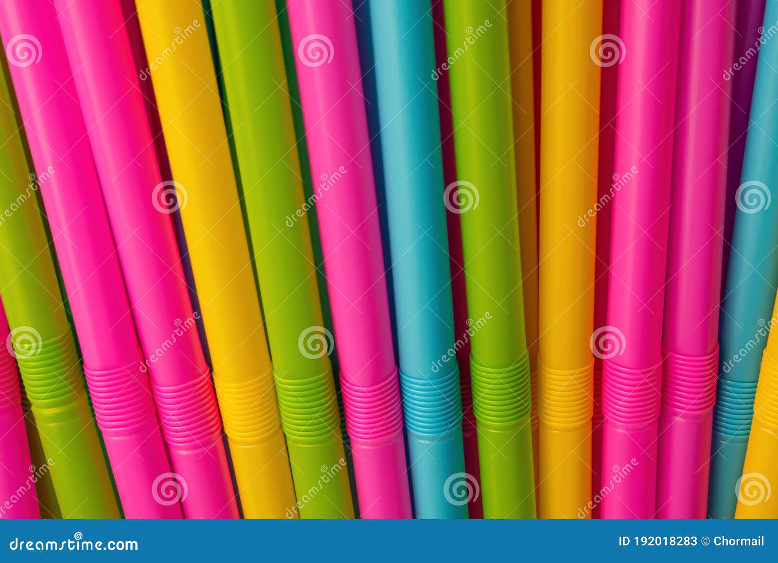 Straw Plastic Pollution Is Harmful. Stock Image