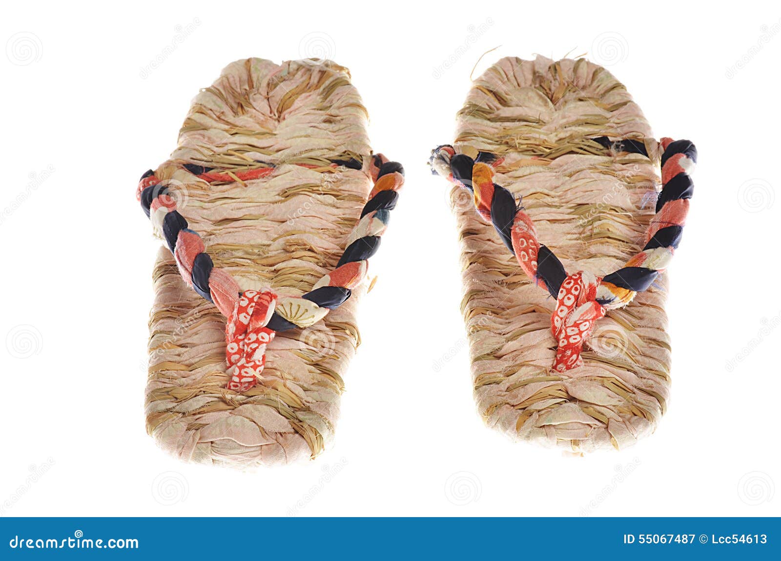 Straw sandals stock image. Image of white, pairs, cultural 55067487