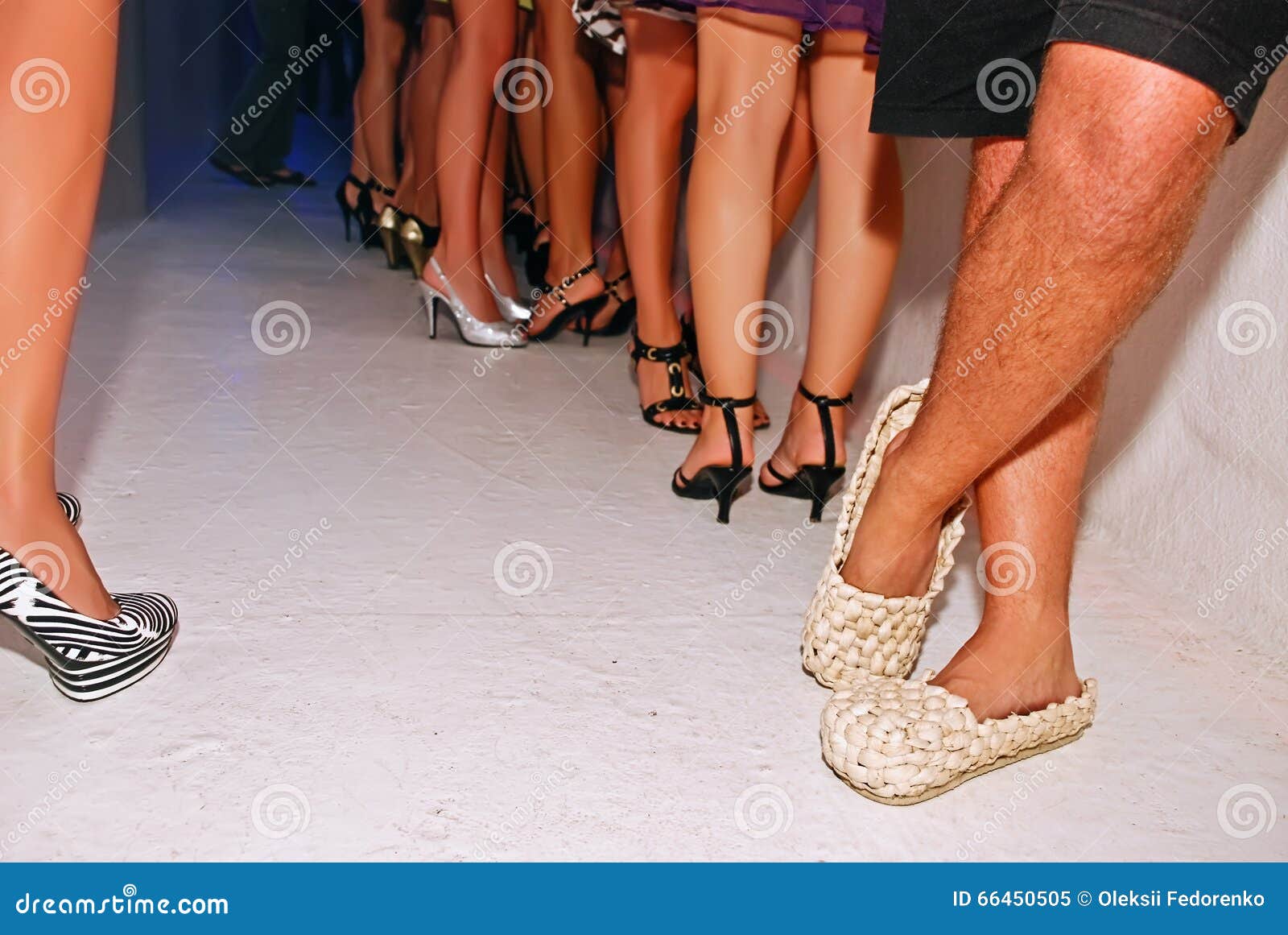 Straw Shoes in the Night Club. Stock Image - Image of shorts, white:  66450505