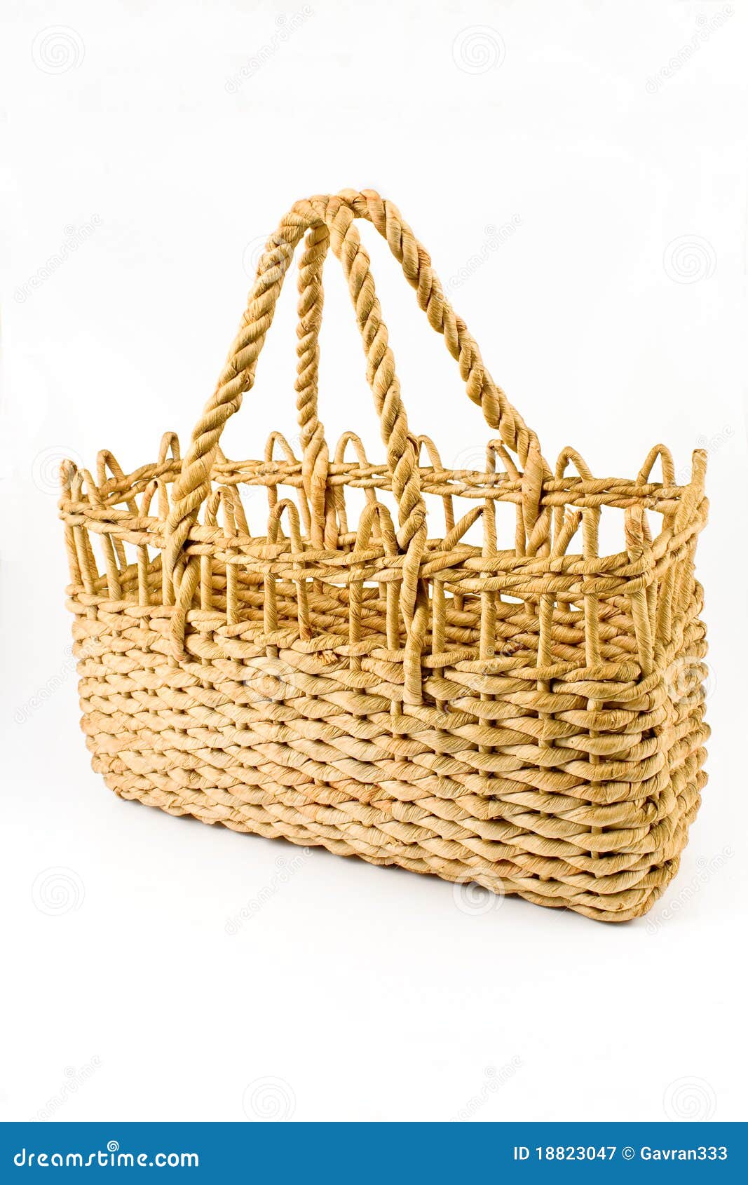 Straw shopping basket stock image. Image of accessory 18823047