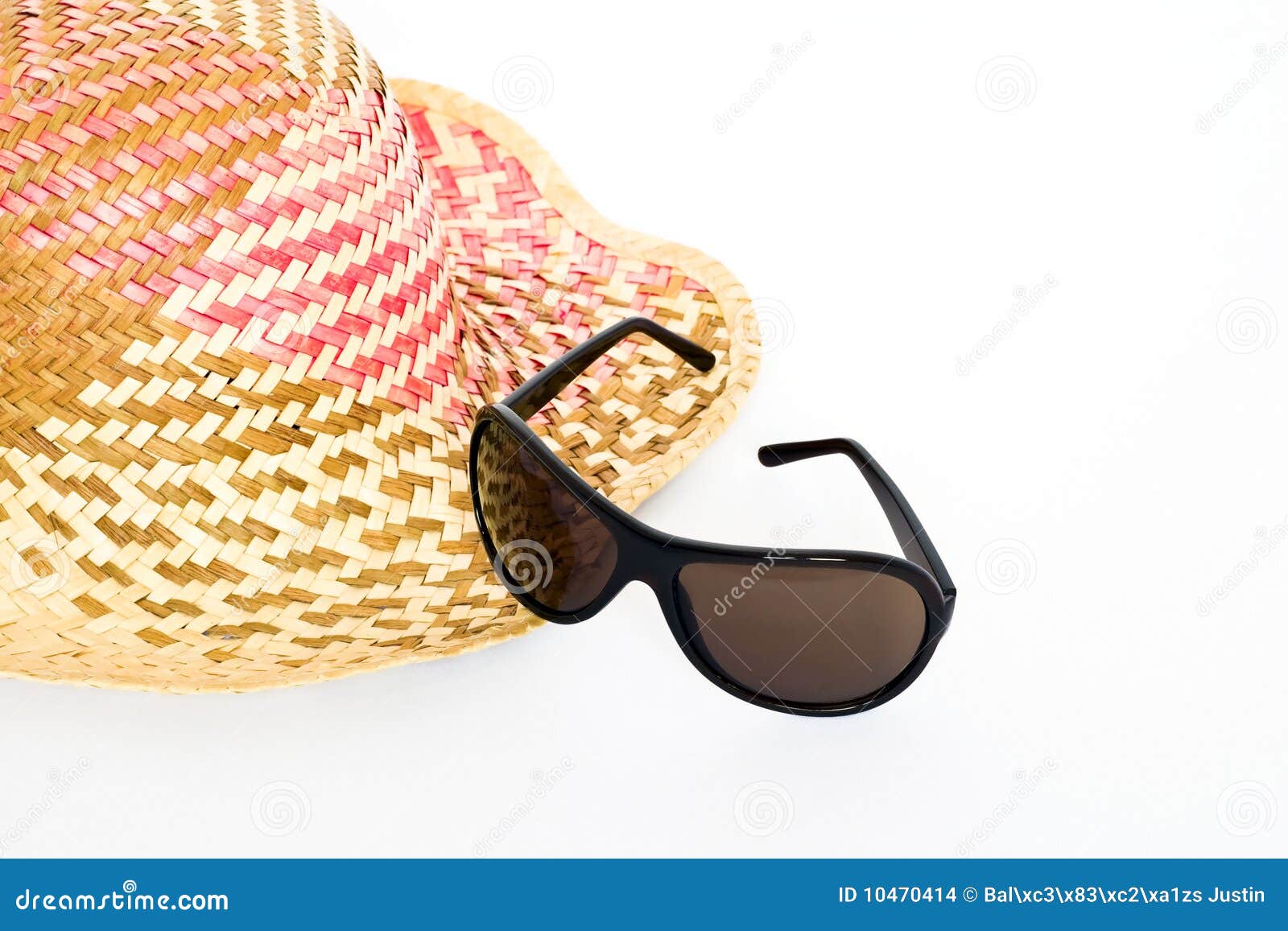 Straw, sunglasses stock photo. Image of brown, modern 10470414