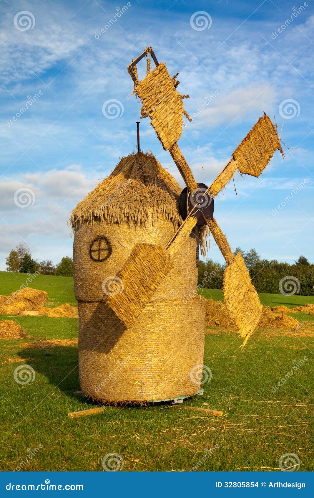 Straw wind mill stock photo. Image of building, symbol 32805854