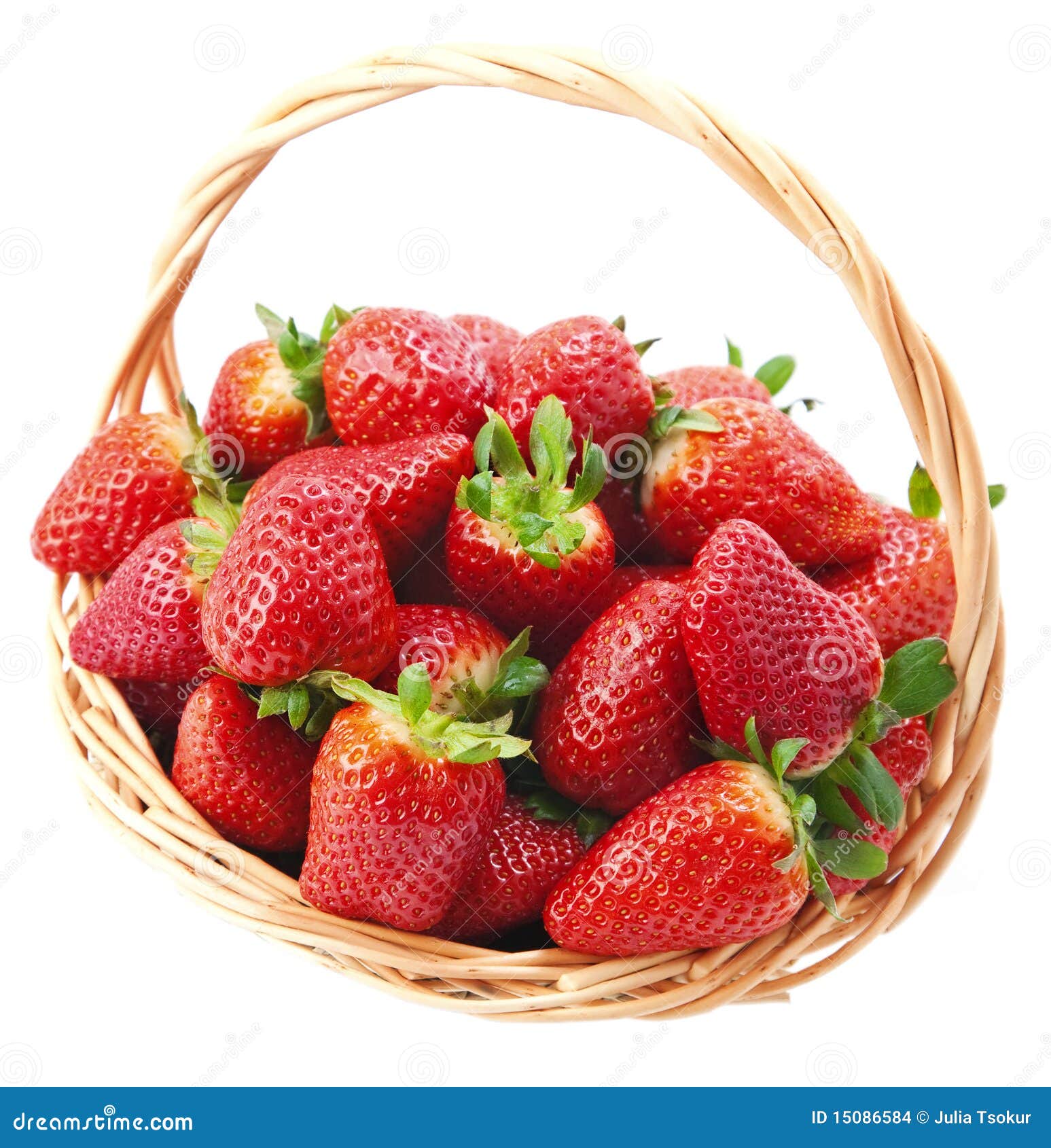 Strawberries in a basket . stock photo. Image of spilled 15086584