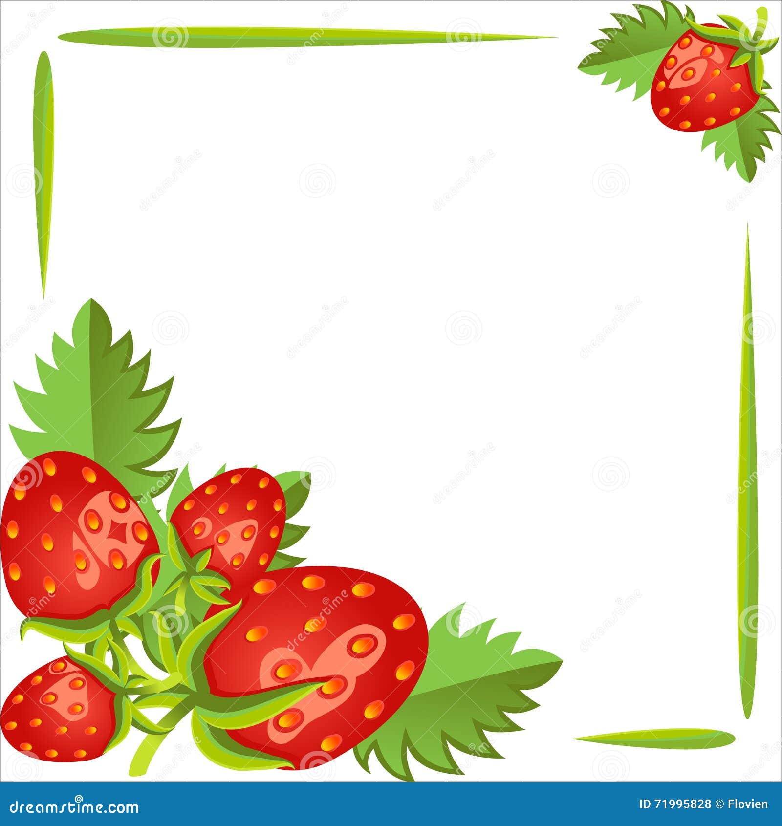 Strawberries, Beautiful Frame. the Poster, Empty Space Stock Vector -  Illustration of natural, freshness: 71995828, image size:1600x1690