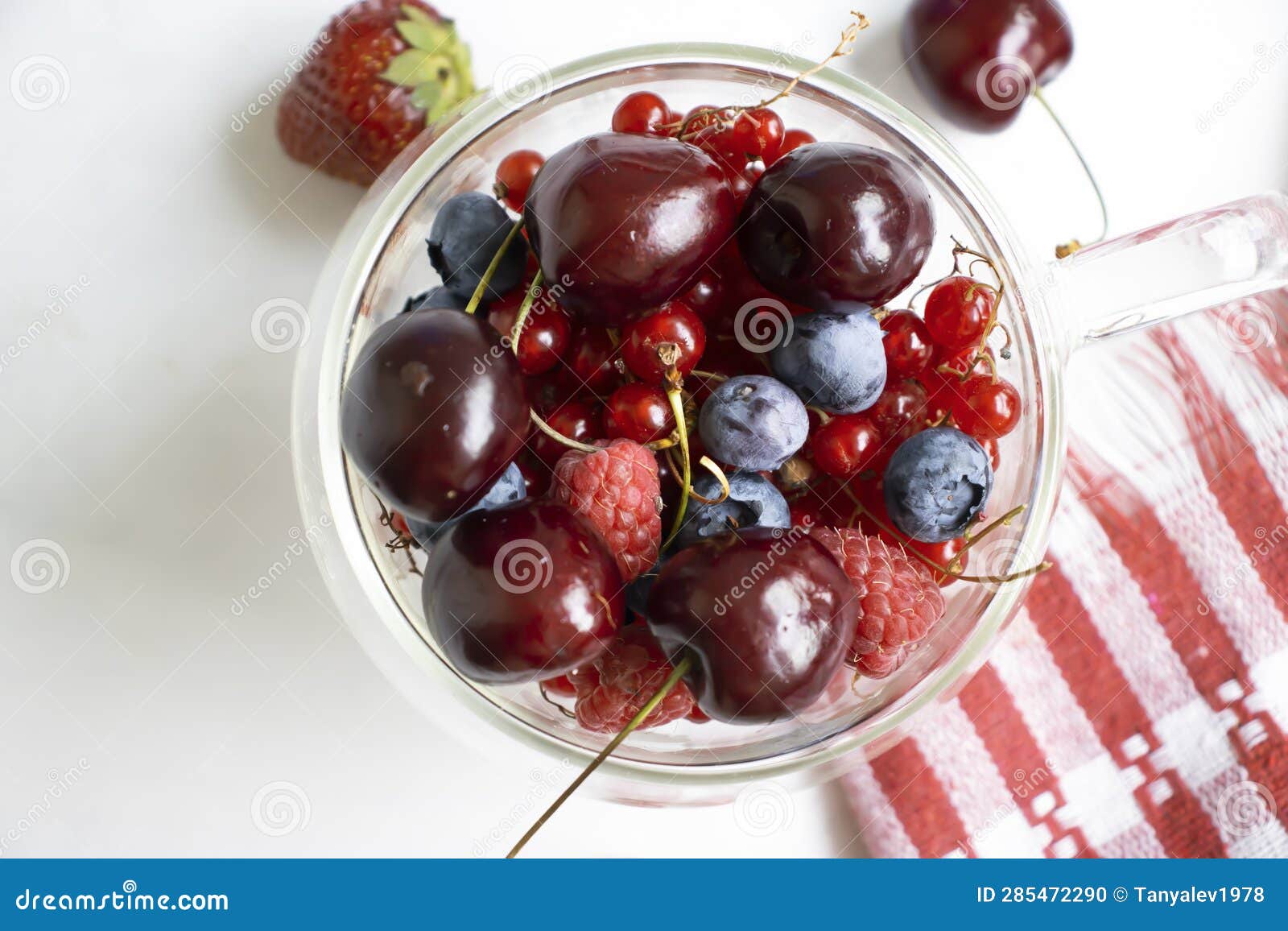 Strawberries, Blueberries, Currants a Cup Vitamin Editorial Image