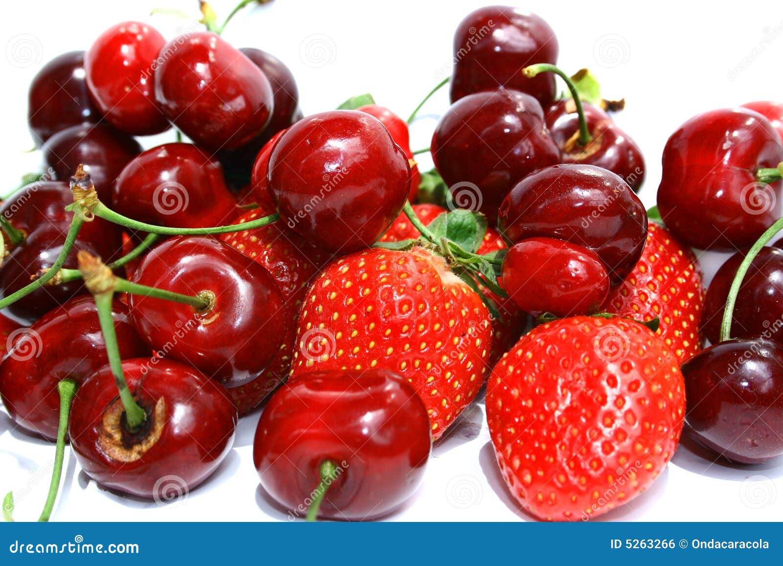 Strawberries and cherries stock photo. Image of nutrition 5263266