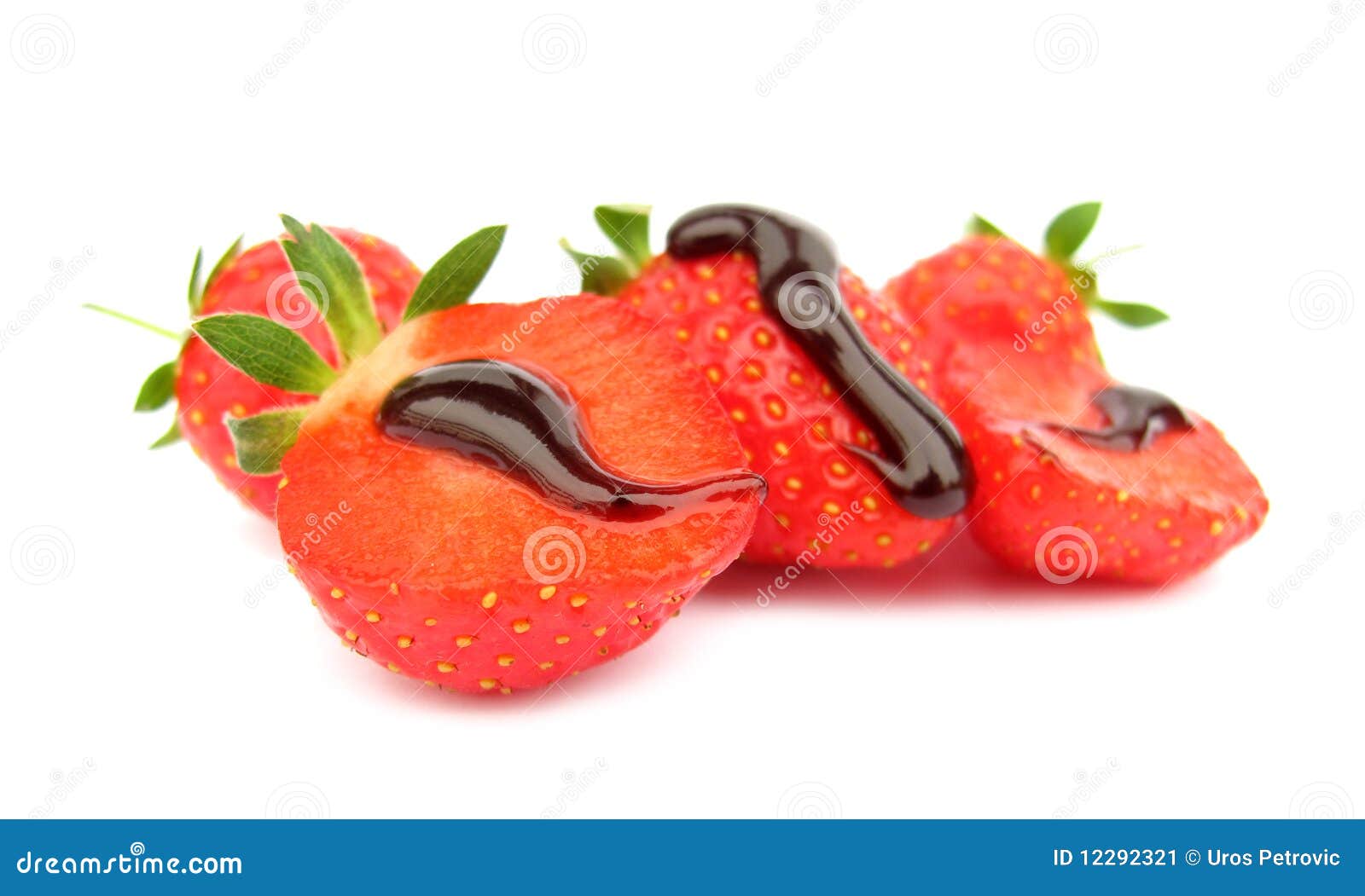 Strawberries with Chocolate Topping Stock Image Image of background