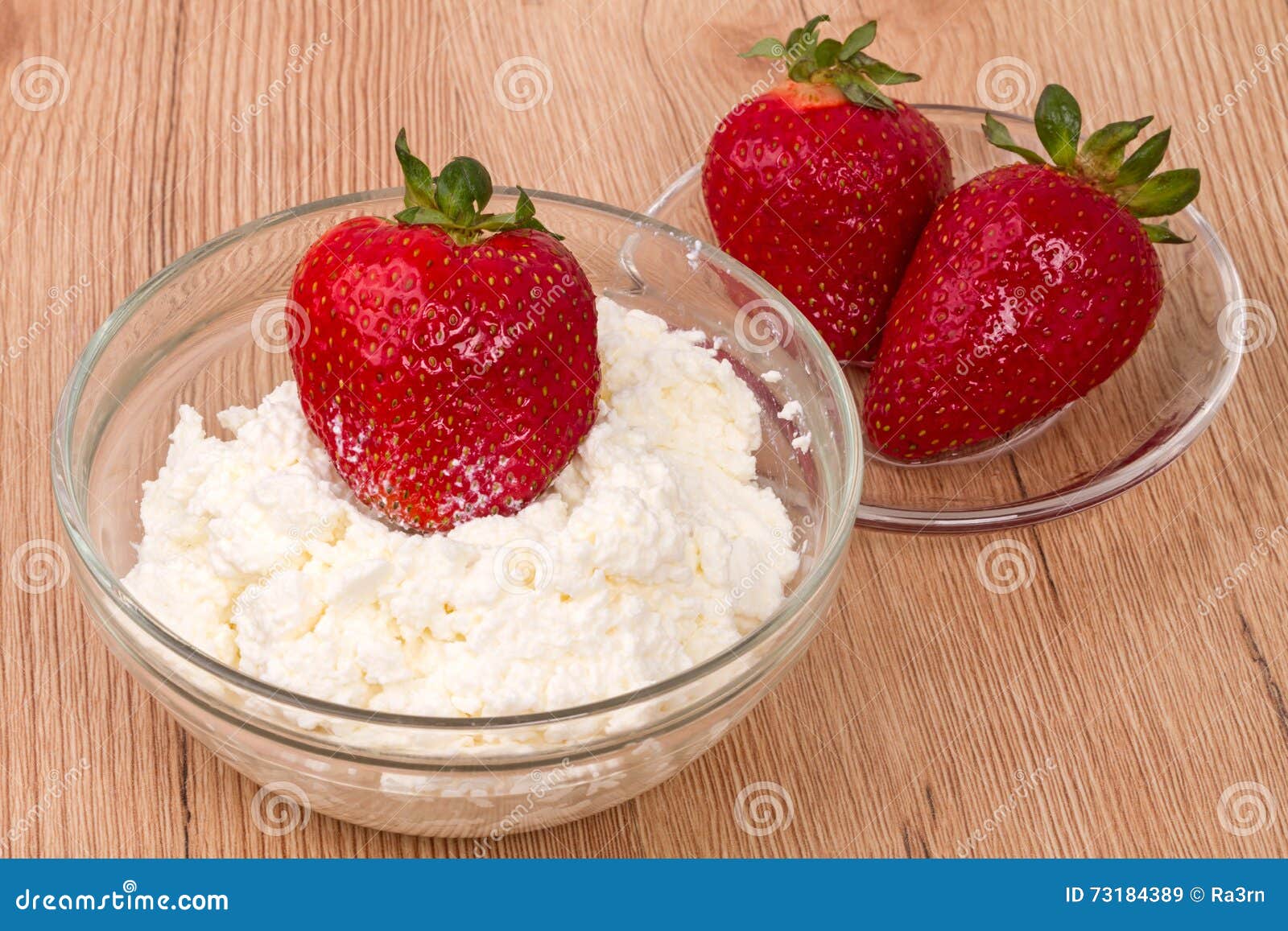 Strawberries and Cottage Cheese Stock Image Image of cottage, color