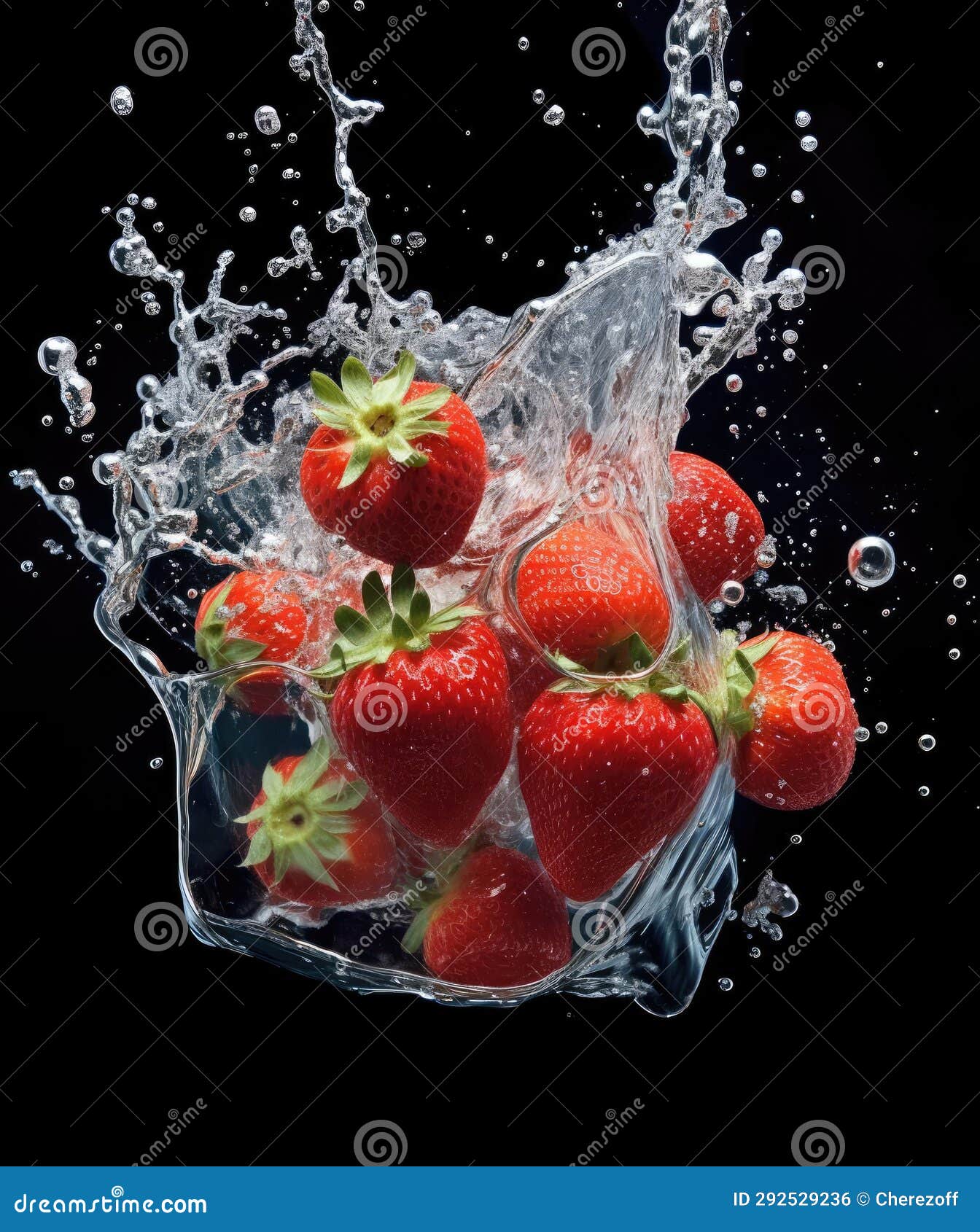 Strawberries Fall into the Water Stock Photo Image of natural