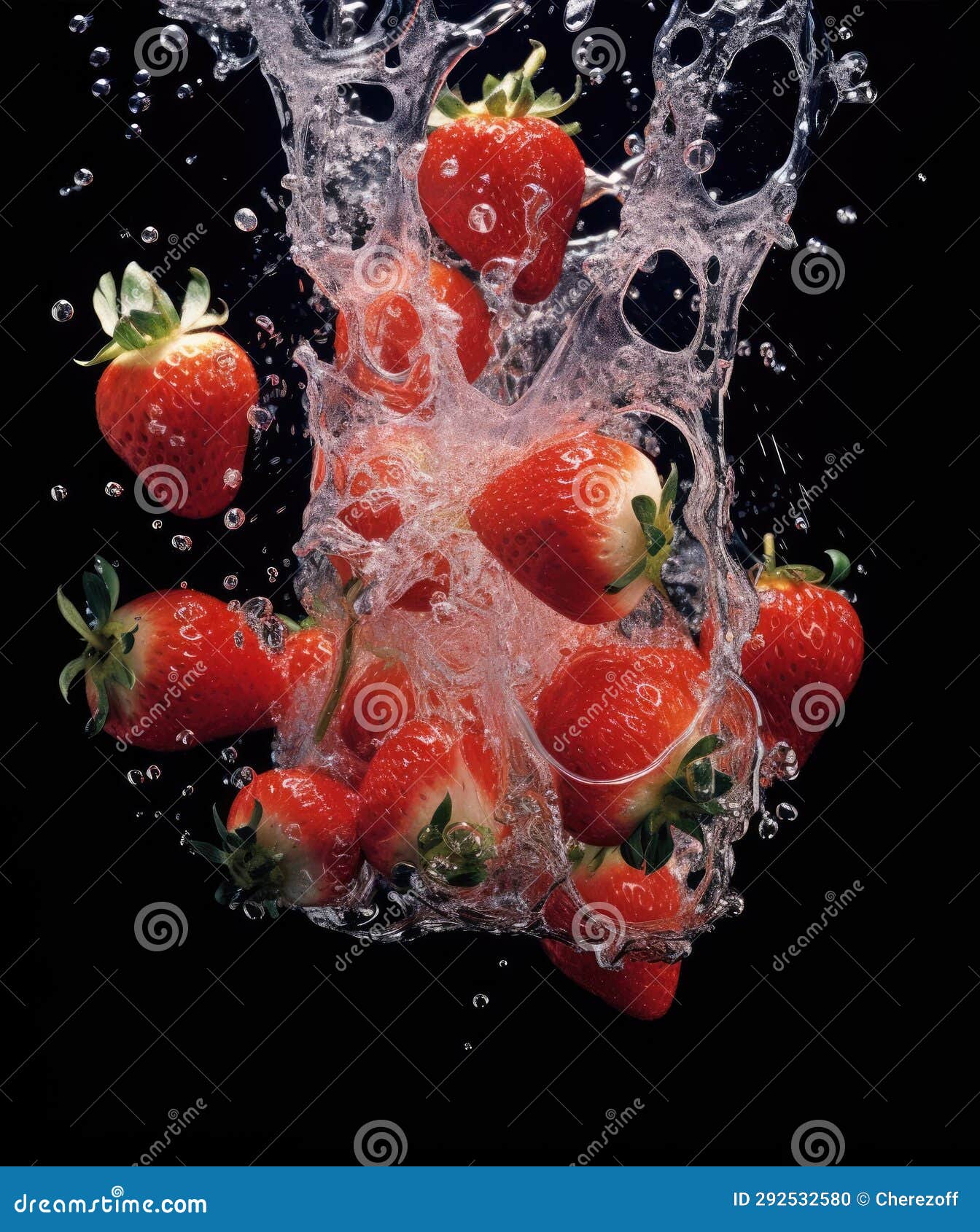 Strawberries Fall into the Water Stock Photo Image of black, healthy