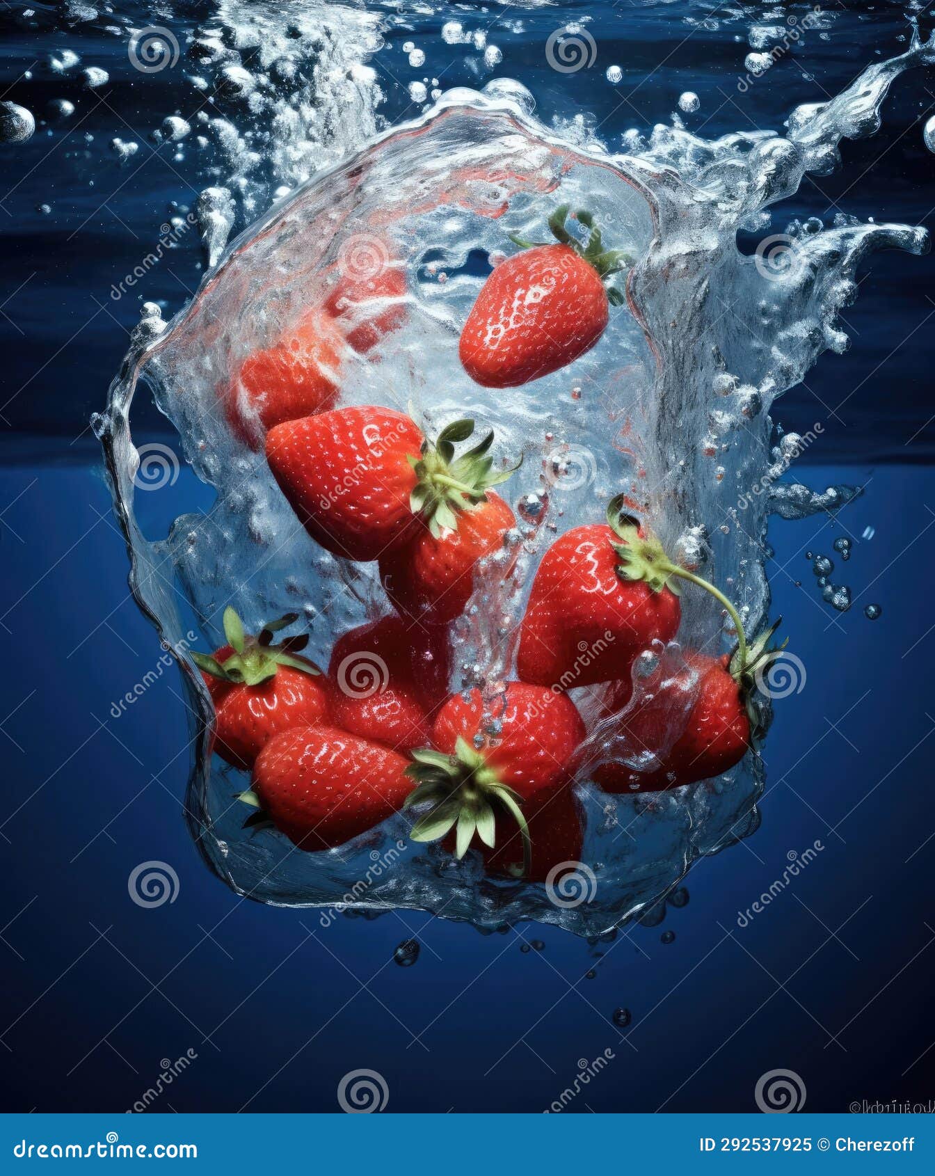 Strawberries Fall into the Water Stock Image Image of health, liquid