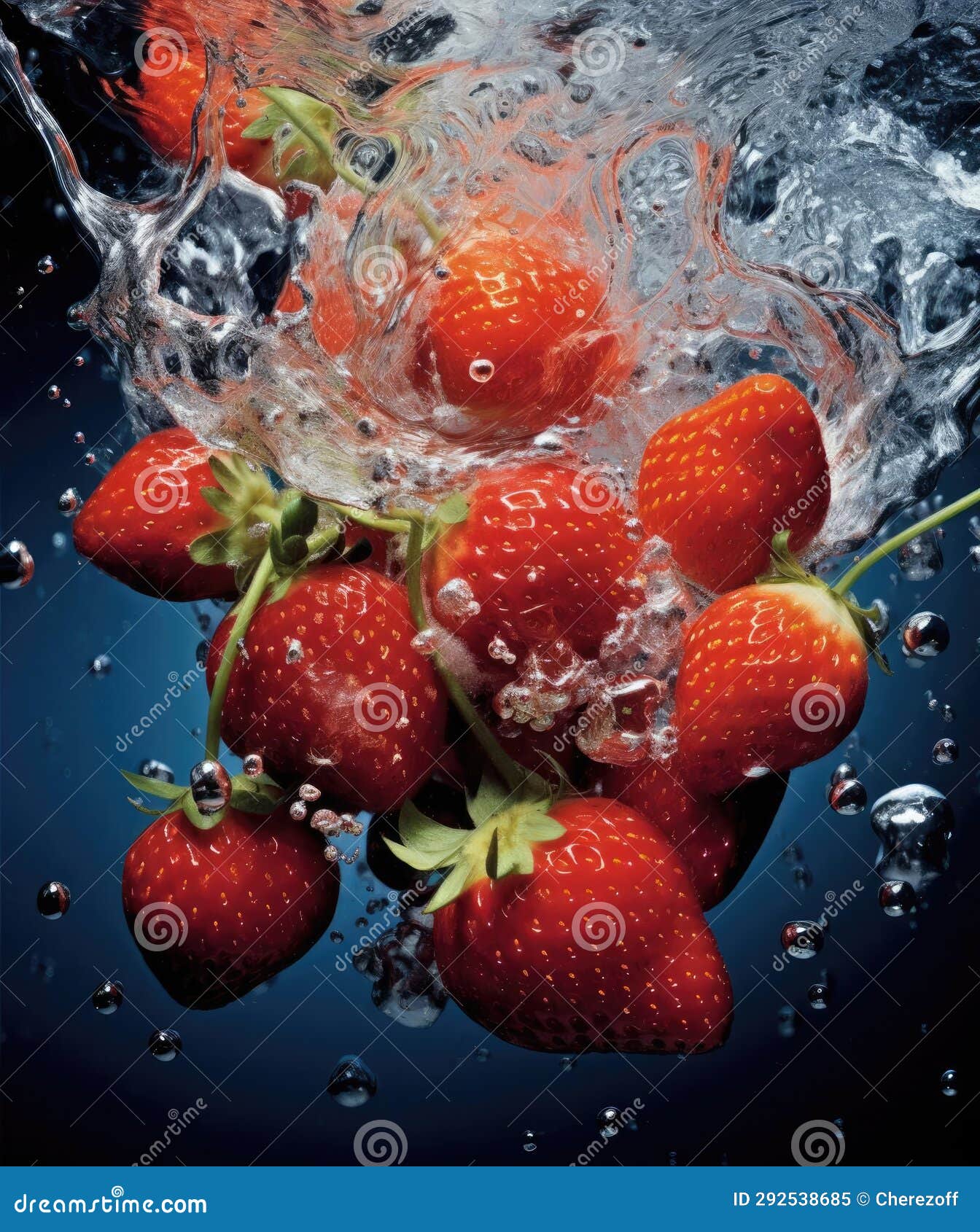 Strawberries Fall into the Water Stock Image Image of splash, organic