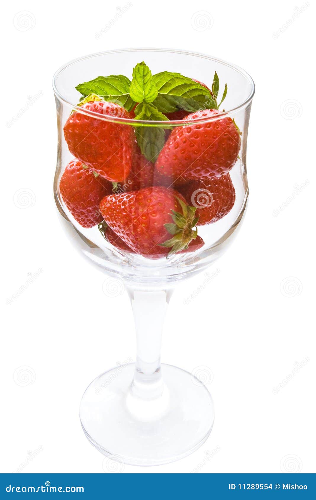 Strawberries glass stock photo. Image of dessert, food 11289554