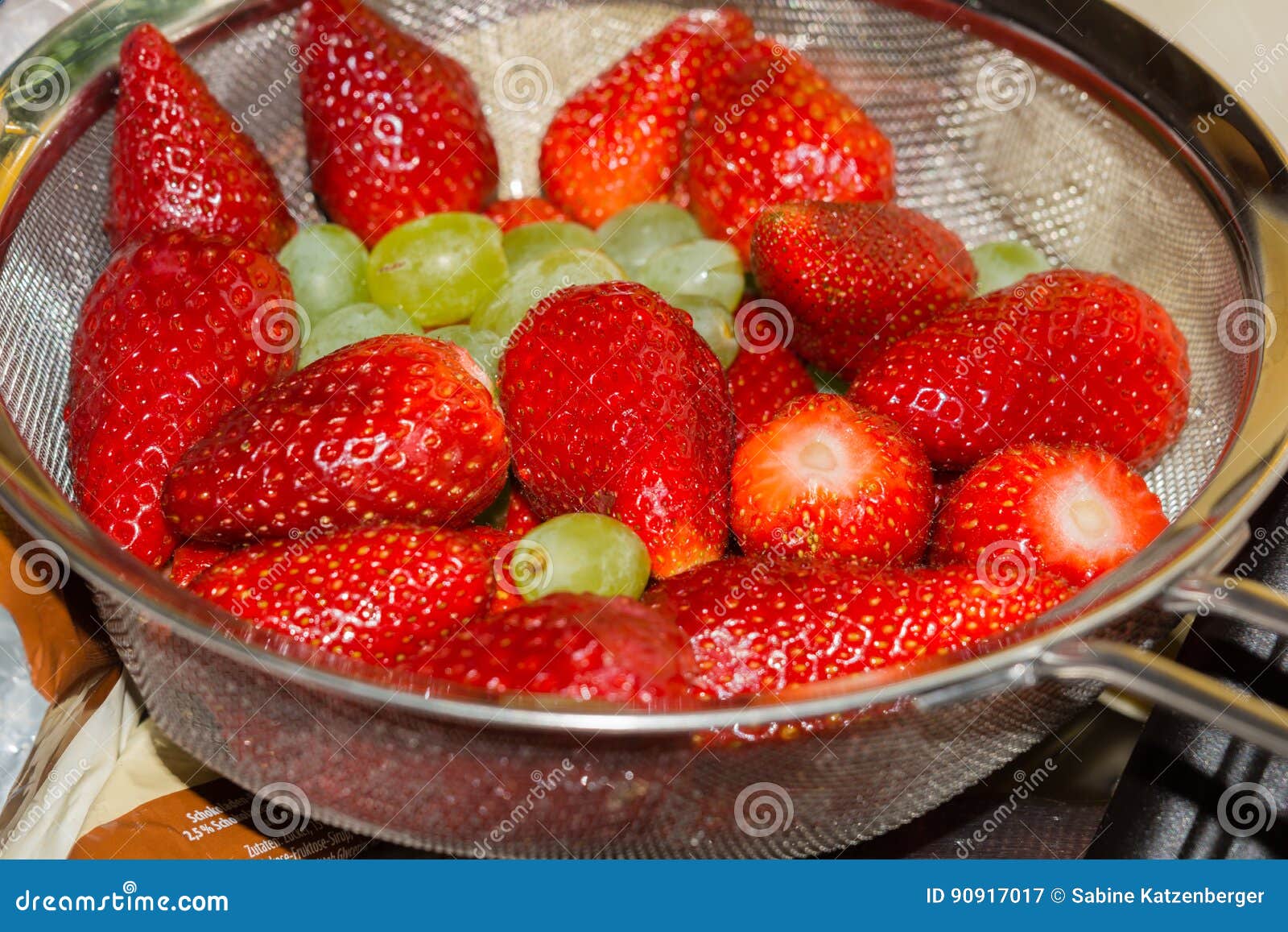 Strawberries and grapes stock image. Image of dessert 90917017