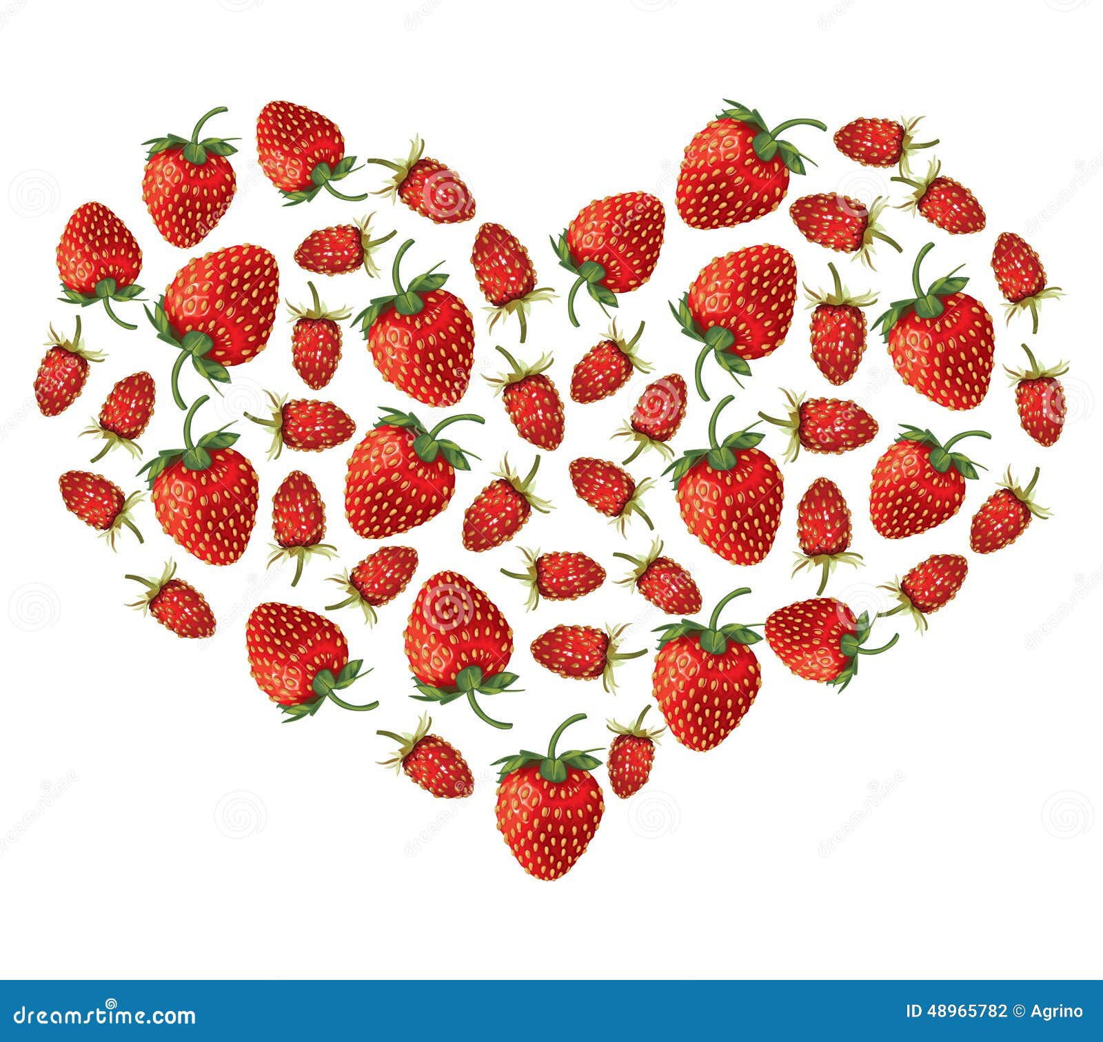 Strawberries heart stock vector. Illustration of food 48965782