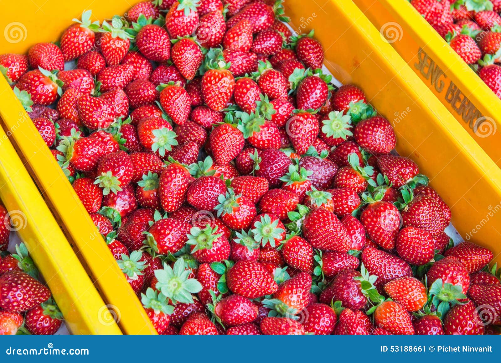 Strawberries on the market stock image. Image of objects 53188661