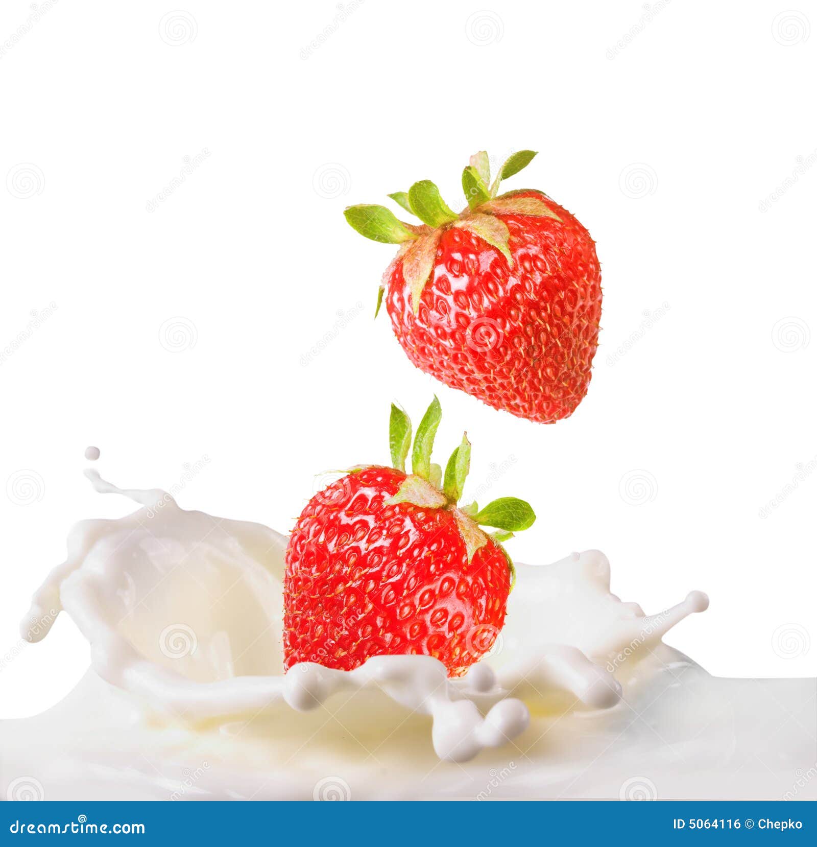 Strawberries & milk stock photo. Image of drop, cream 5064116