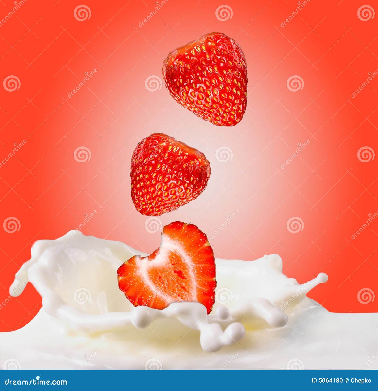 Strawberries & milk stock photo. Image of smoothie 5064180