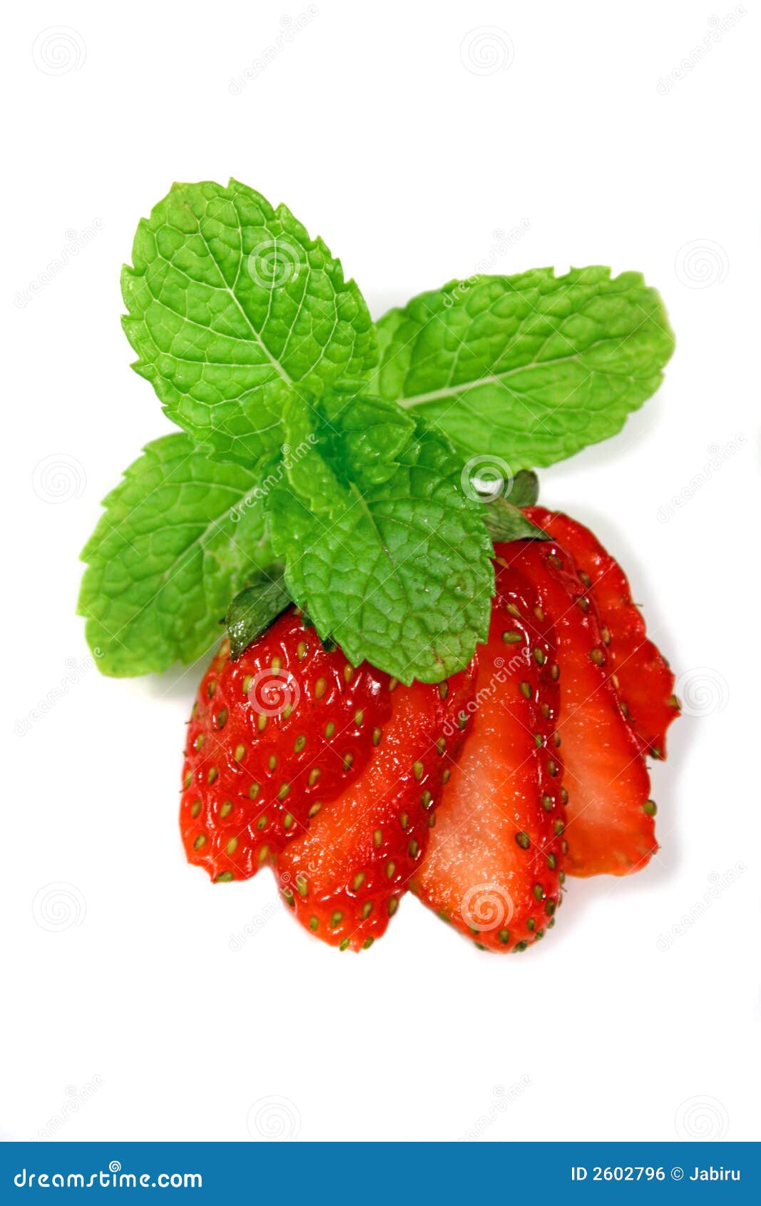 Strawberries with Mint stock photo. Image of mint, leaves 2602796