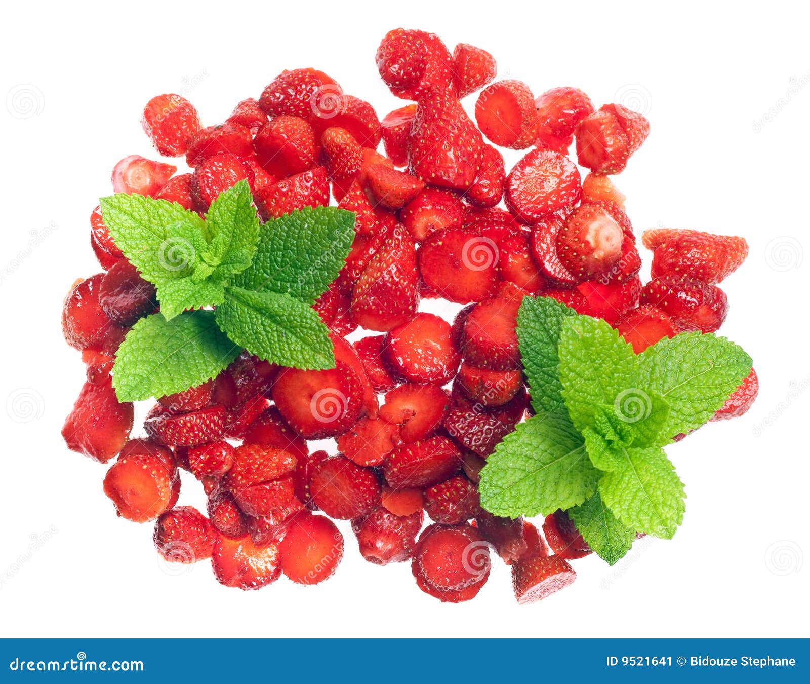 Strawberries and mint stock image. Image of slice, berry 9521641