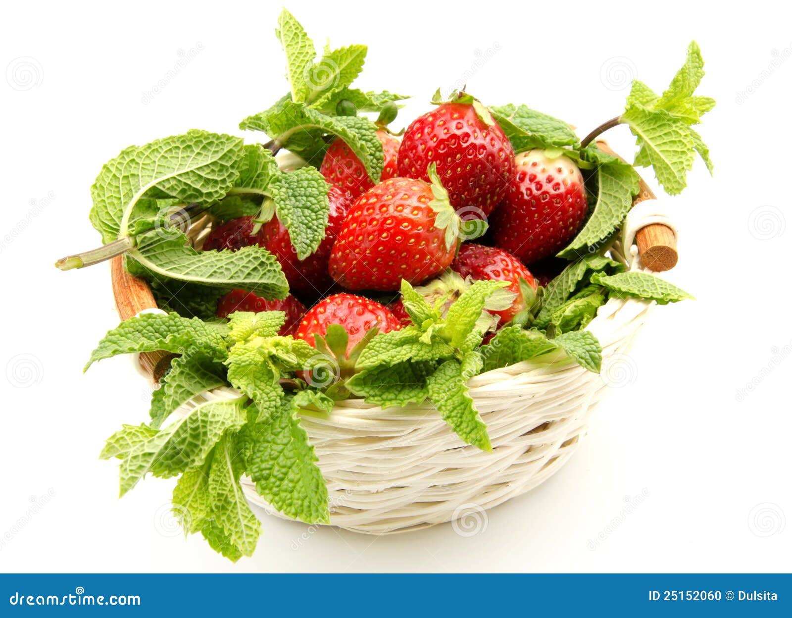 Strawberries with Mint Leaves Stock Photo Image of berries, leaf
