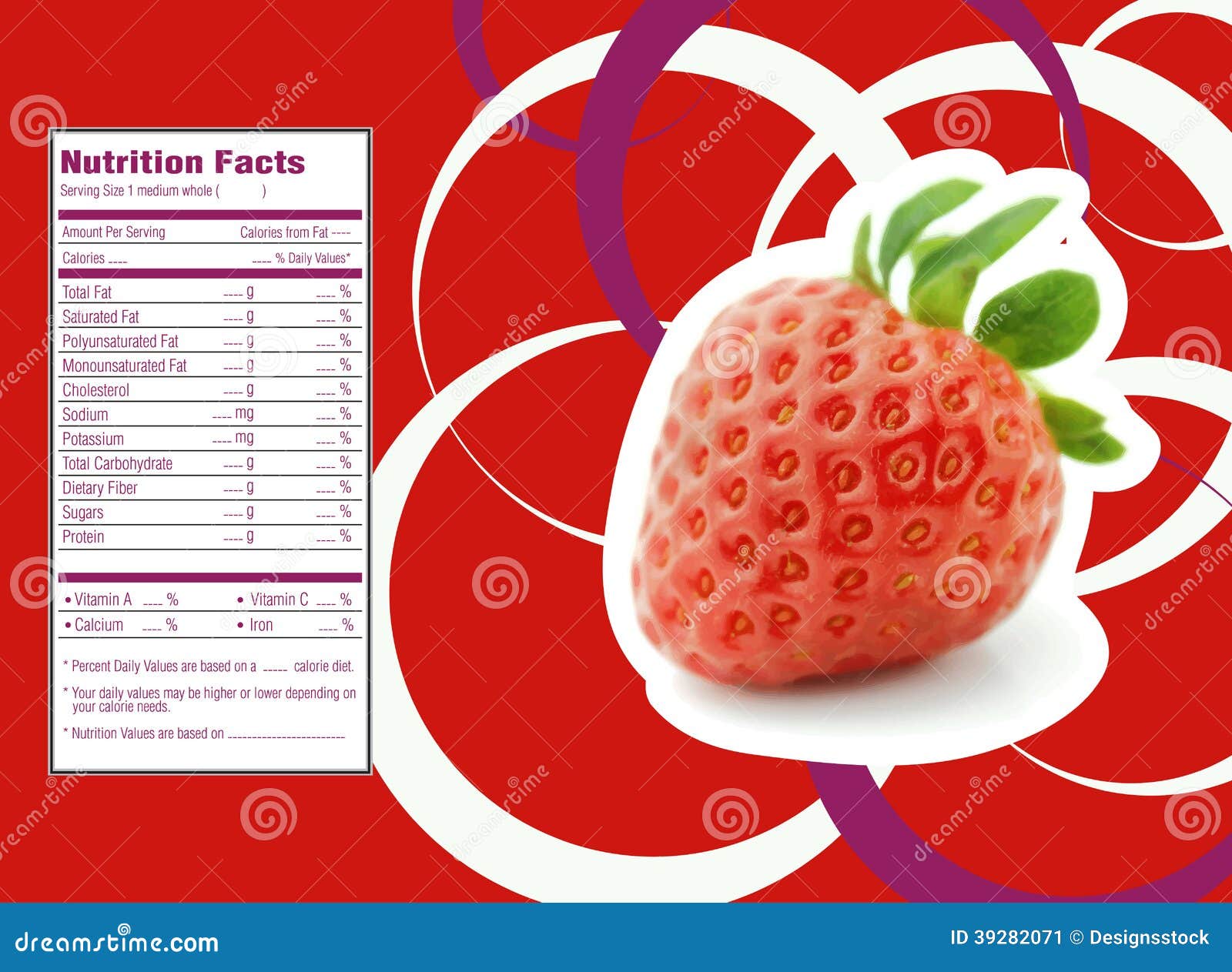 Strawberries Nutrition Facts Stock Vector Image 39282071 pertaining to nutrition facts strawberries for House