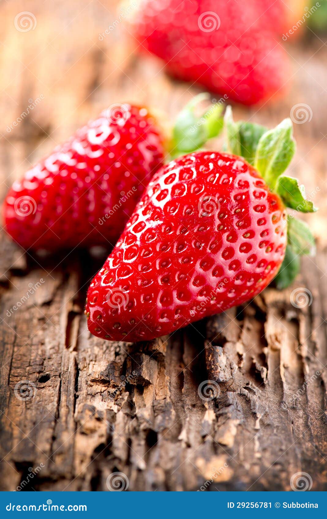 Strawberries over Wood stock image. Image of macro, healthcare 29256781