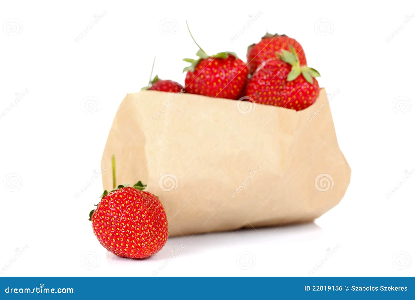 Strawberries in paper bag stock photo. Image of sweet 22019156