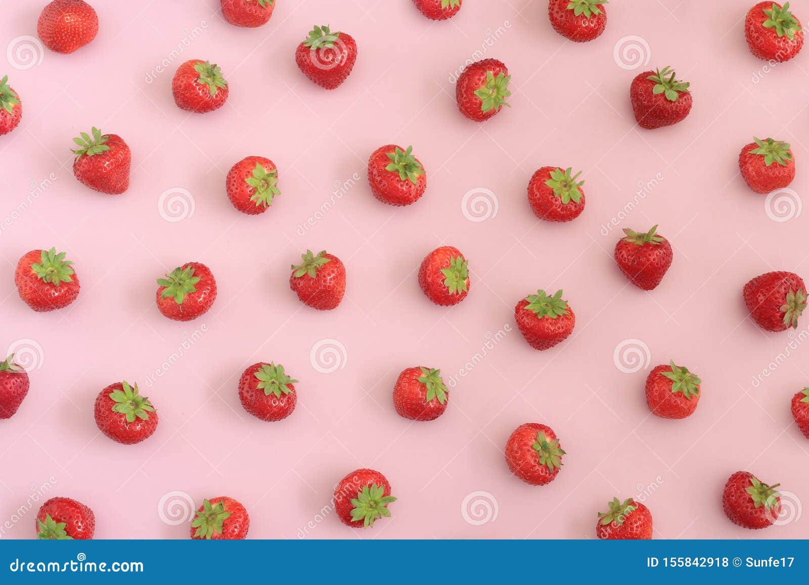 Strawberries on Pastel Pink Background. Stock Photo Image of berry