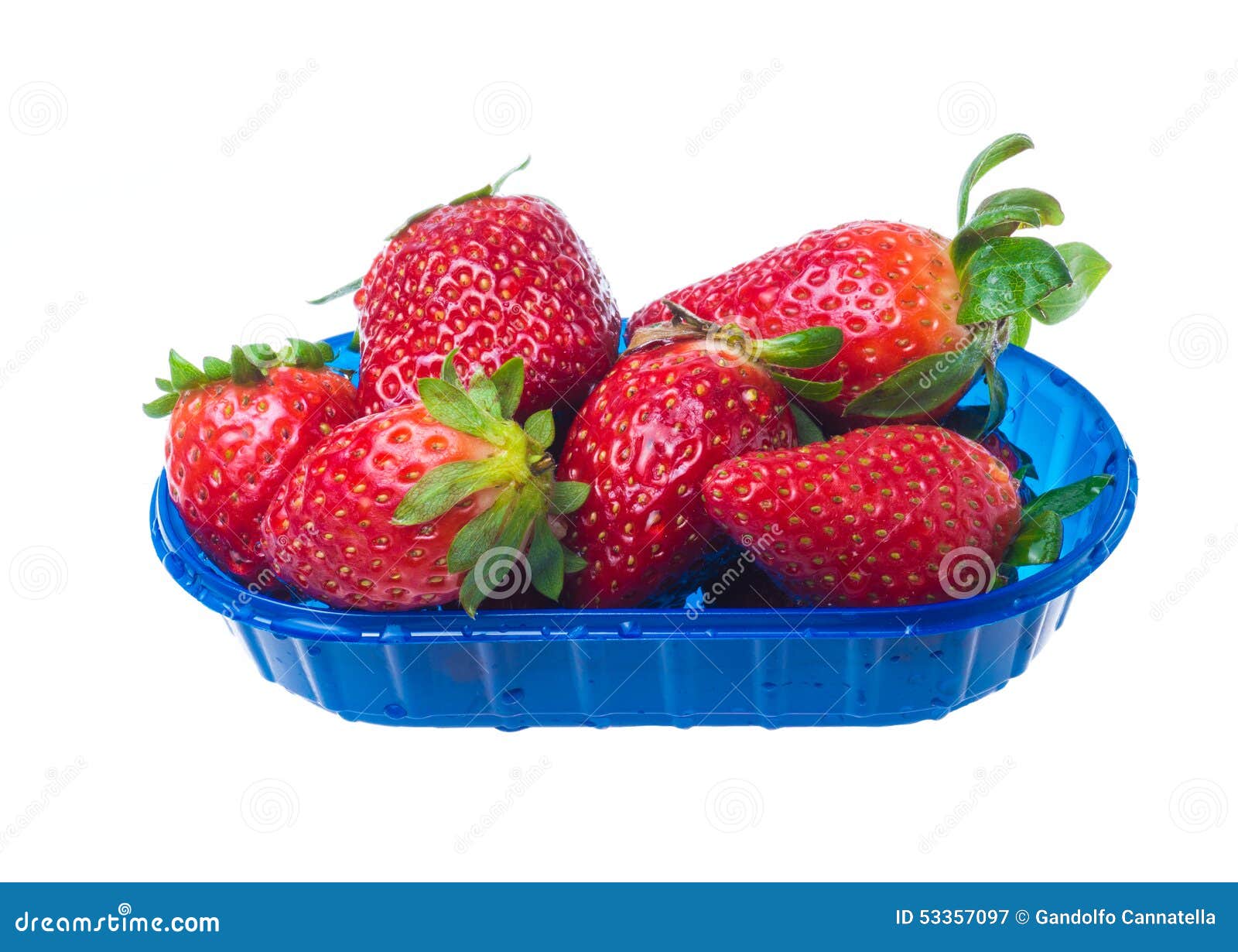 Strawberries in Plastic Box Isolated Stock Image Image of food