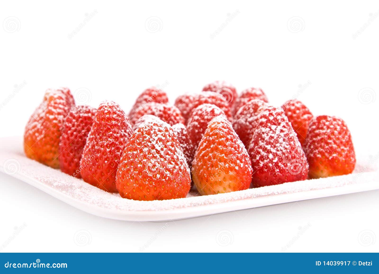 Strawberries with Sugar Powder Stock Image Image of healthy