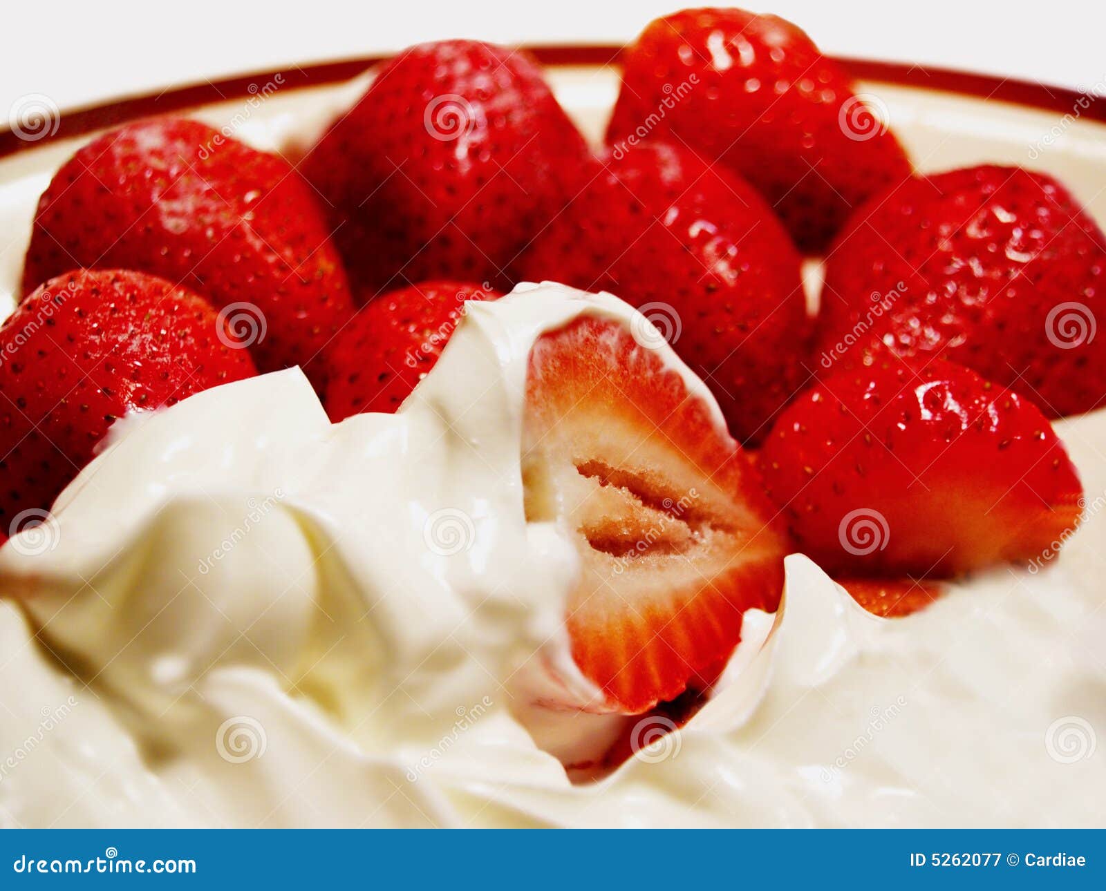 Strawberries and Sweet Cream Stock Image Image of abstract, cream