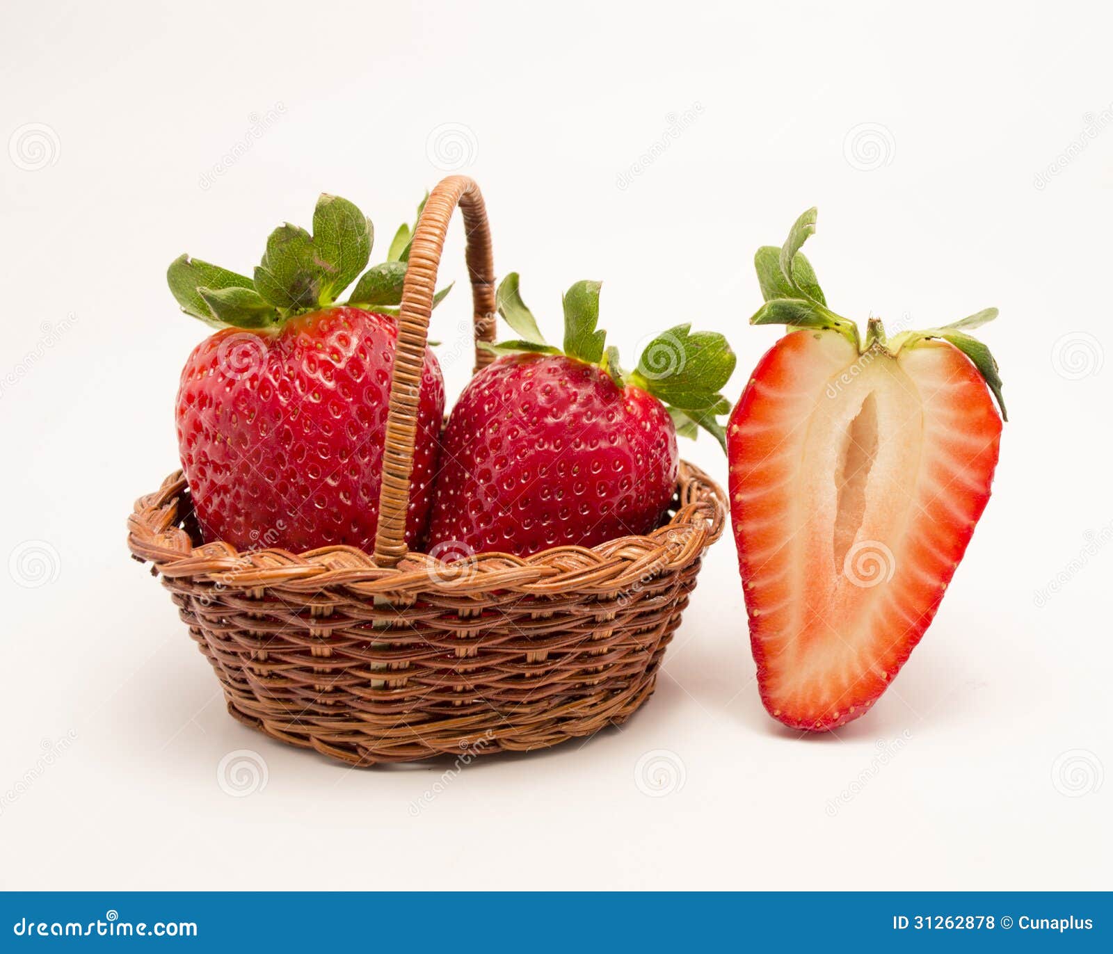 Strawberries and Two in Basket Stock Photo Image of alone, basket 31262878