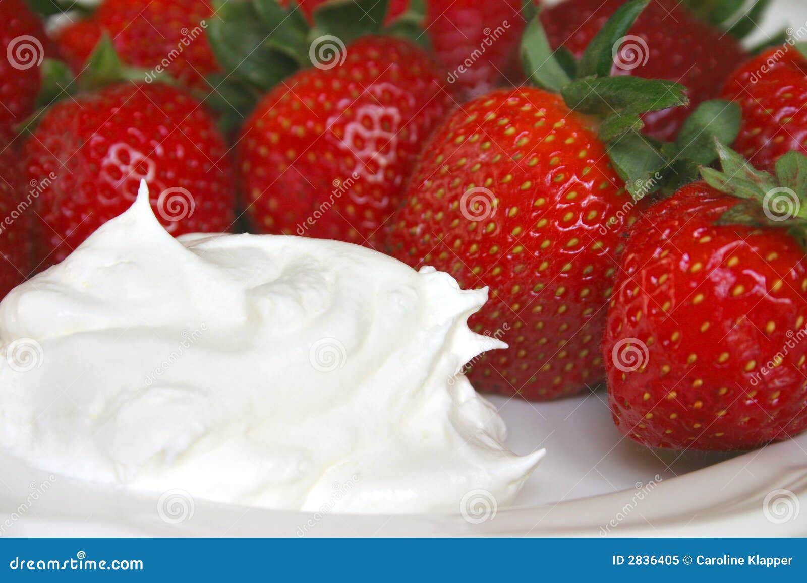 Strawberries and Whipped Cream Stock Image - Image of sweet, ripe: 2836405