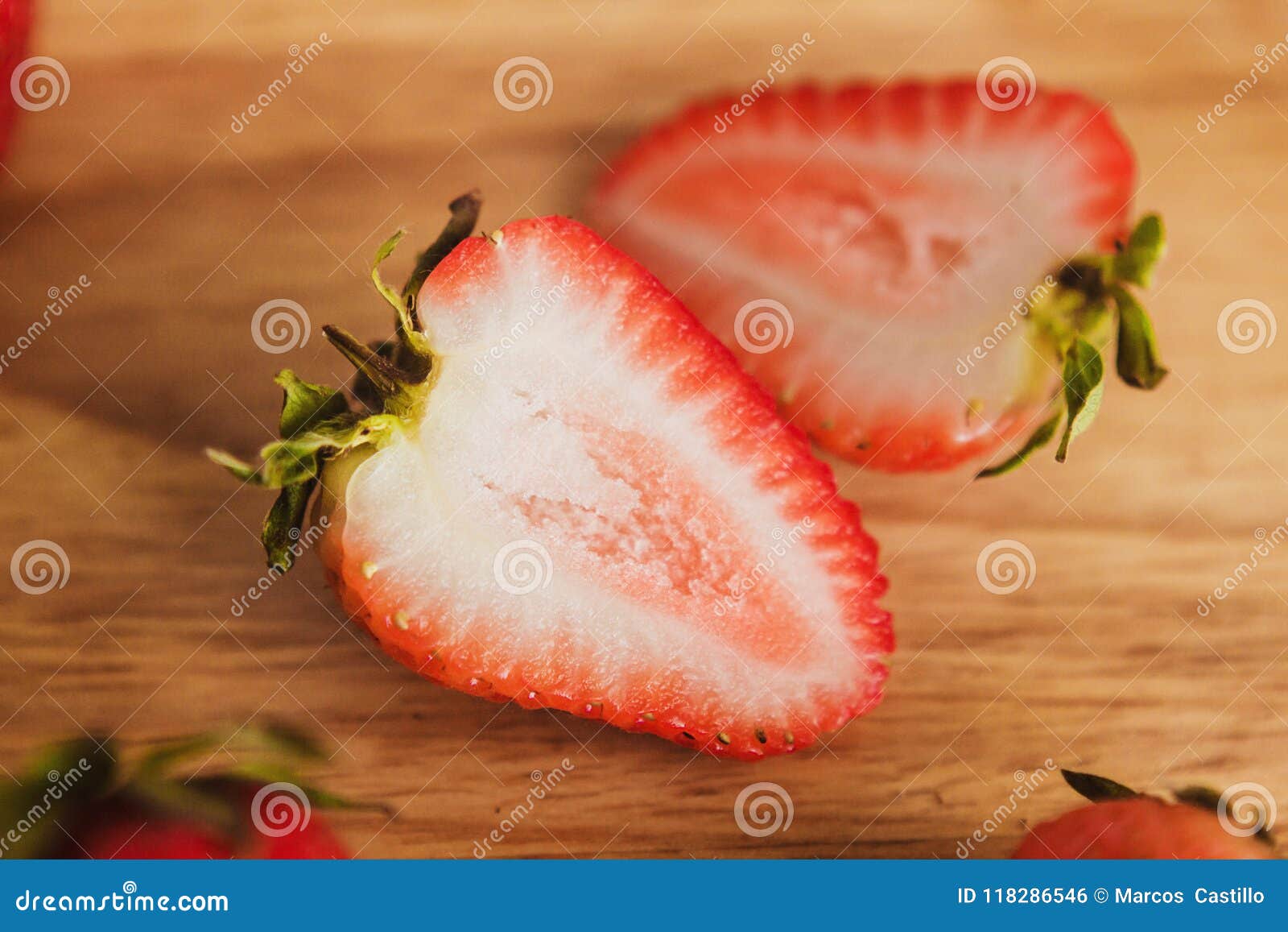 strawberries in a wood background