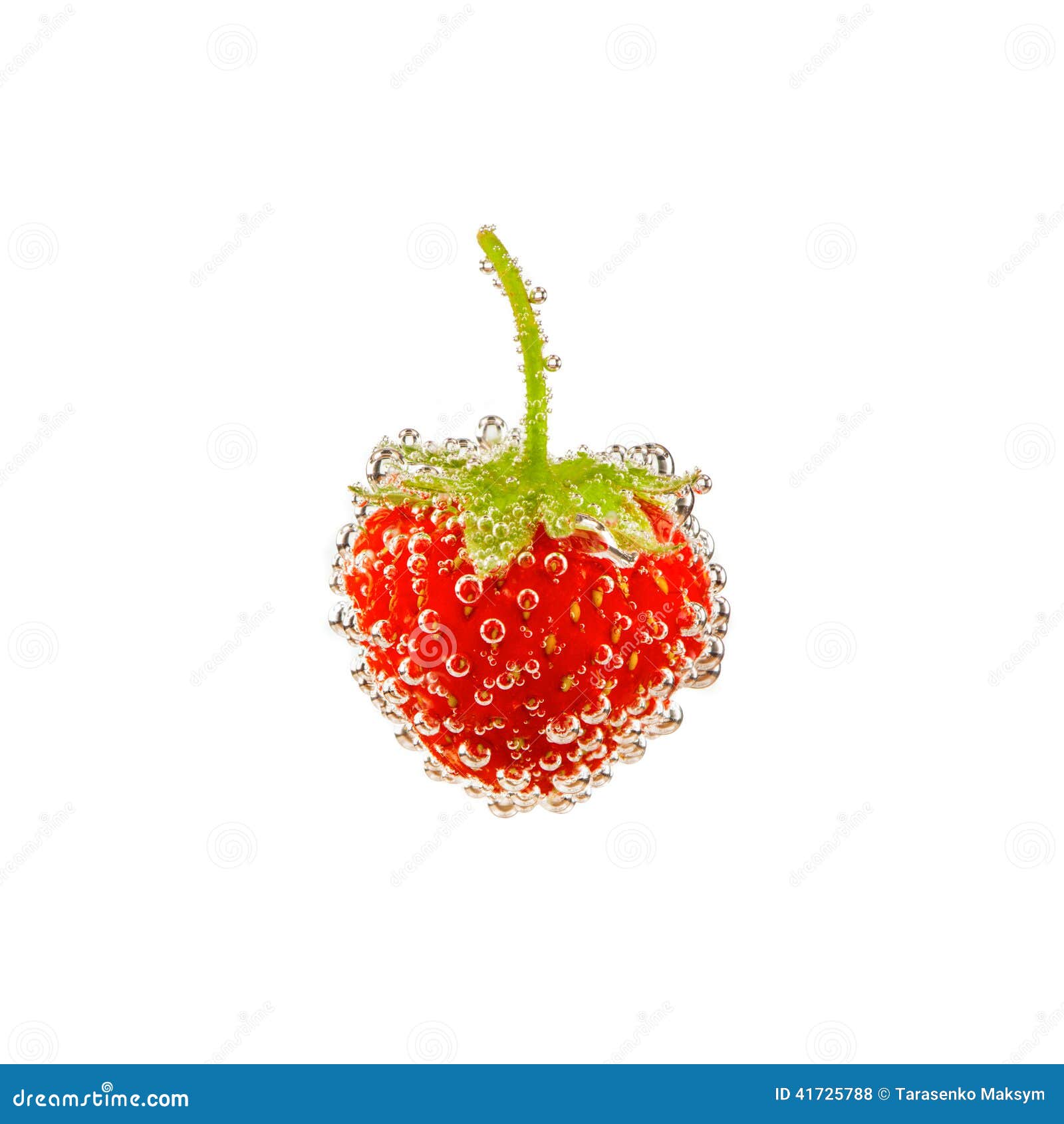 Strawberry in Bubbles Isolated on White Stock Photo Image of gassy