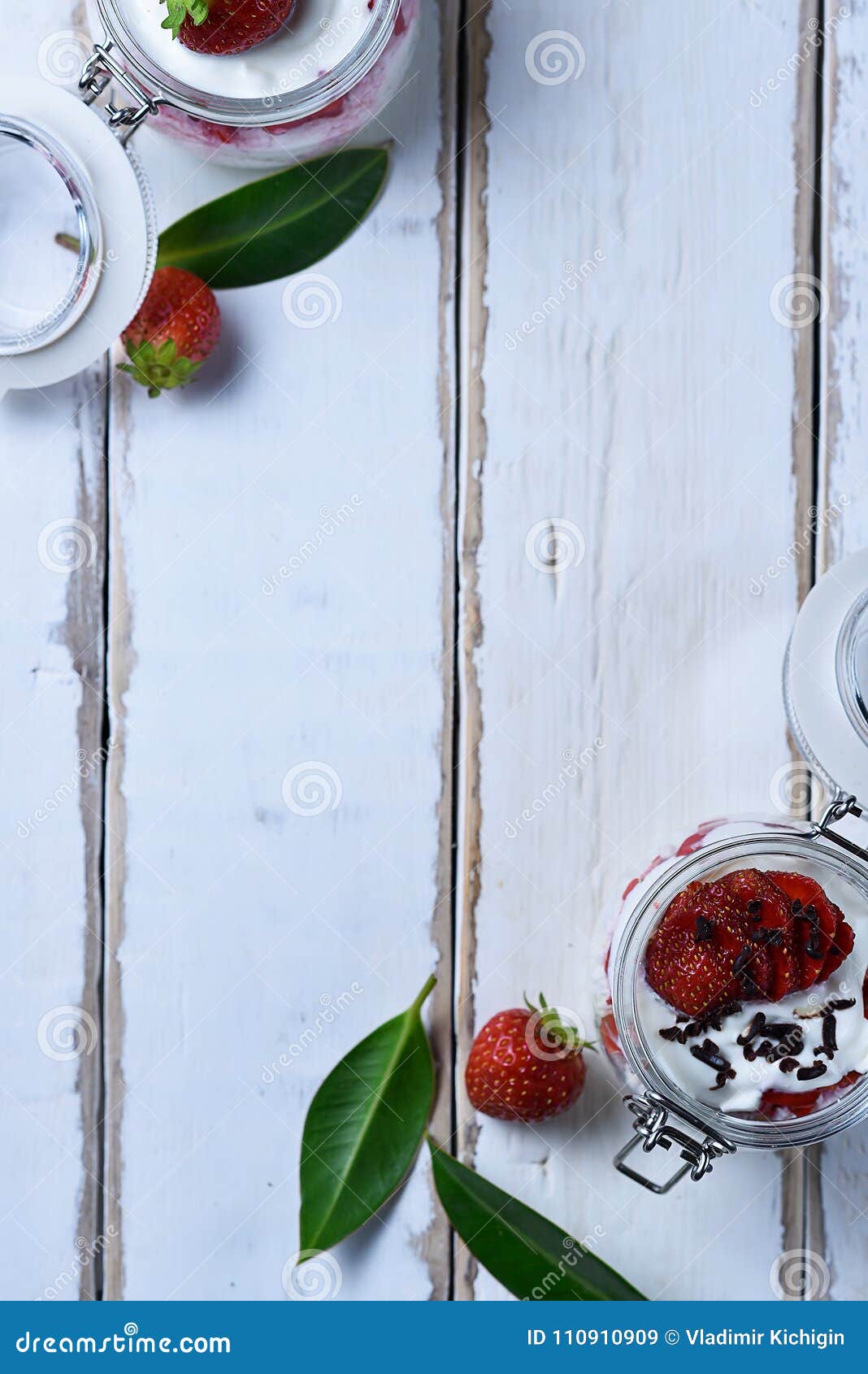 Strawberry Dessert on the Table Stock Image Image of confectionery