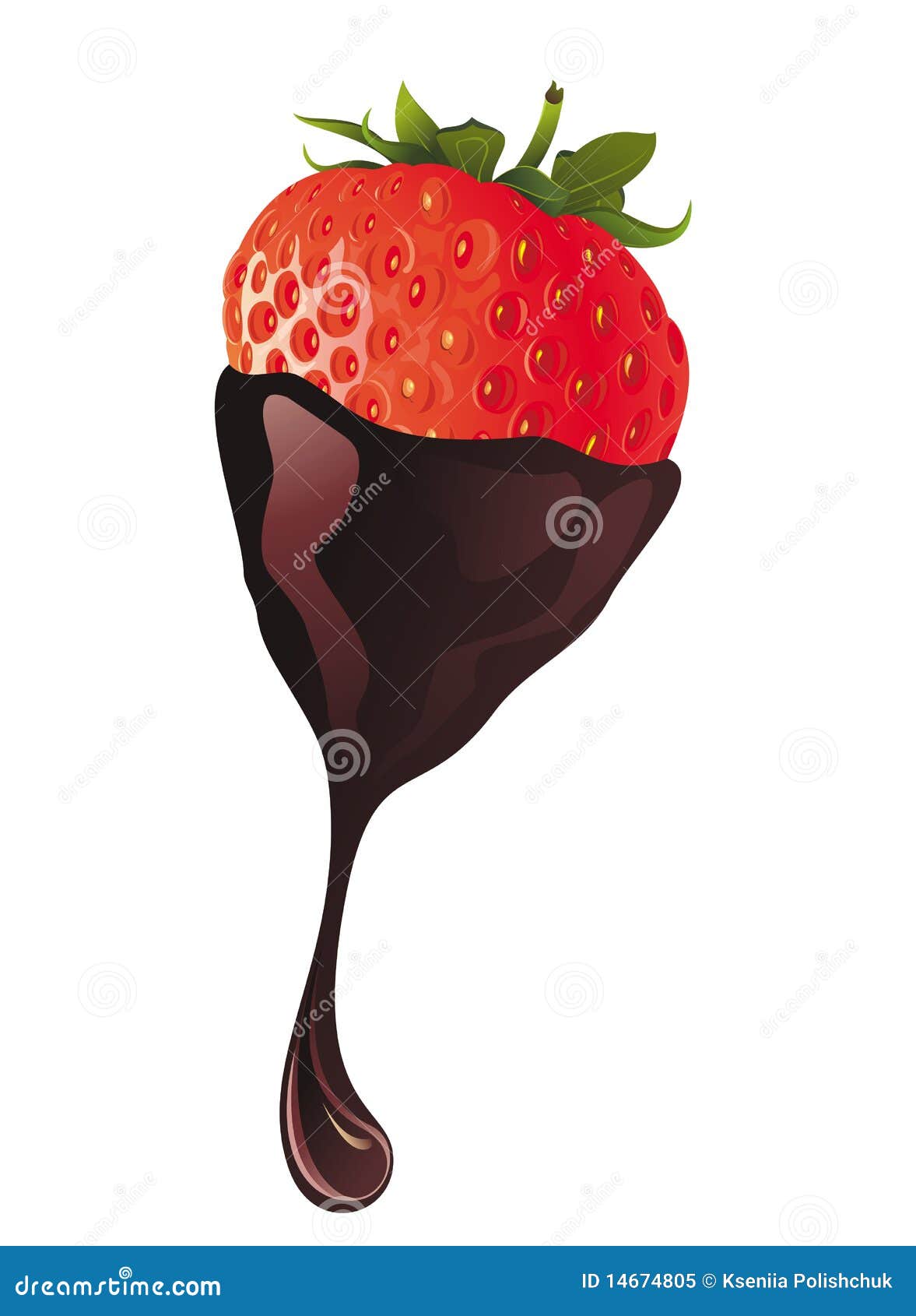 Strawberry in Chocolate Illustration Stock Vector Illustration of