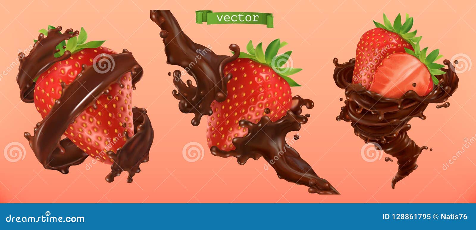 Strawberry In Chocolate Icon In Cartoon Style Isolated On White