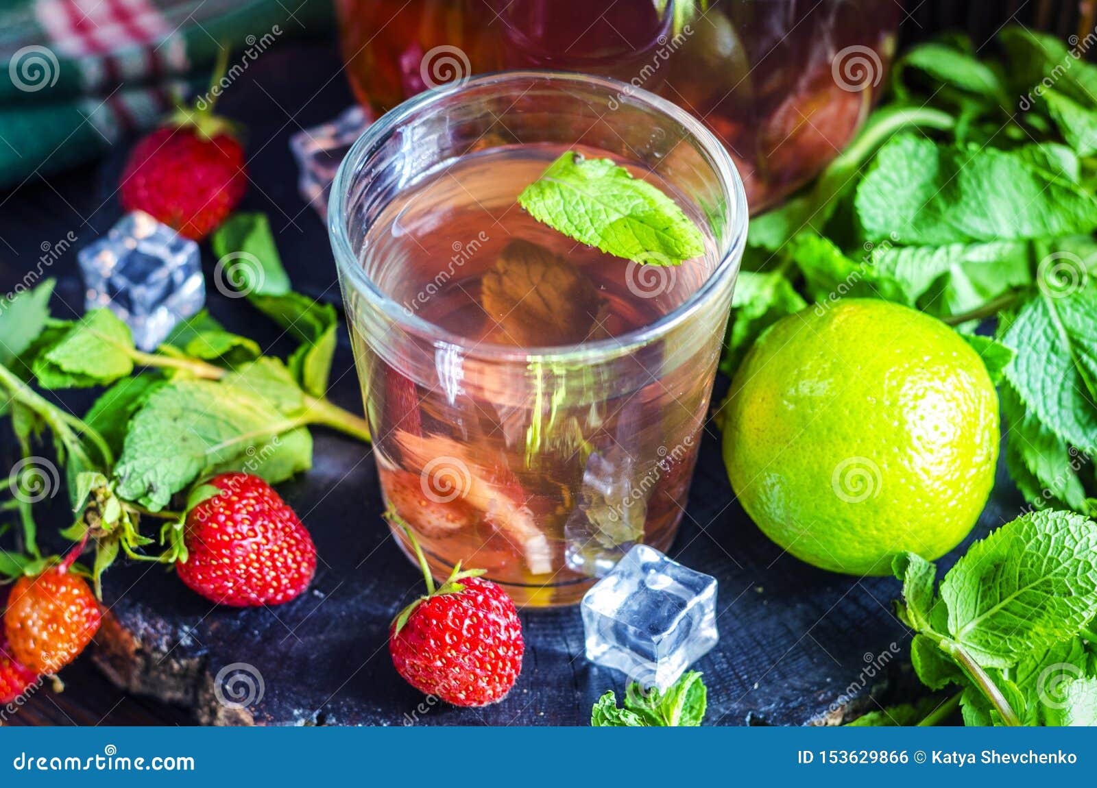 Strawberry Compote with Mint and Lime Stock Photo Image of spring