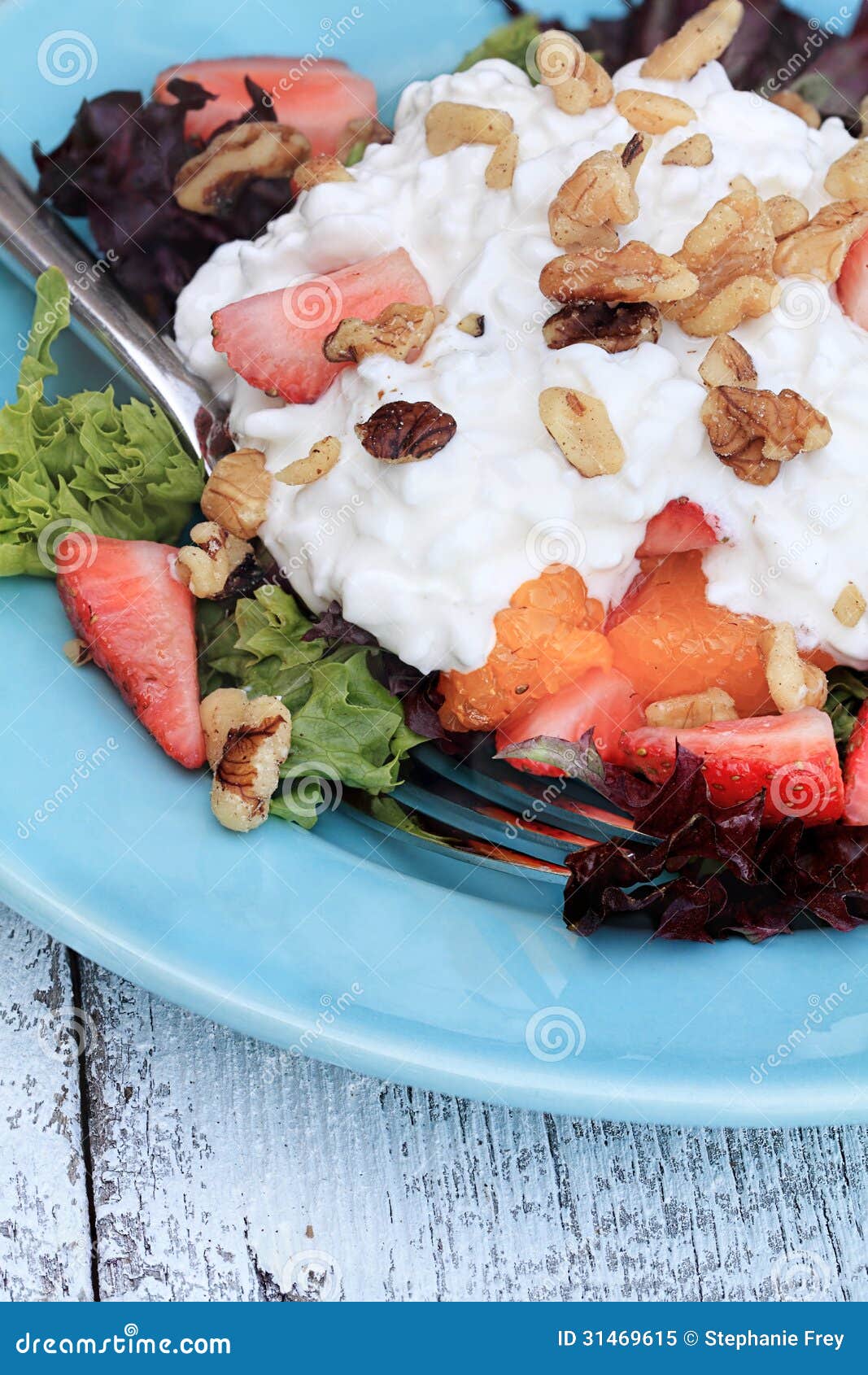 Strawberry and Cottage Cheese Salad Stock Image Image of fruit