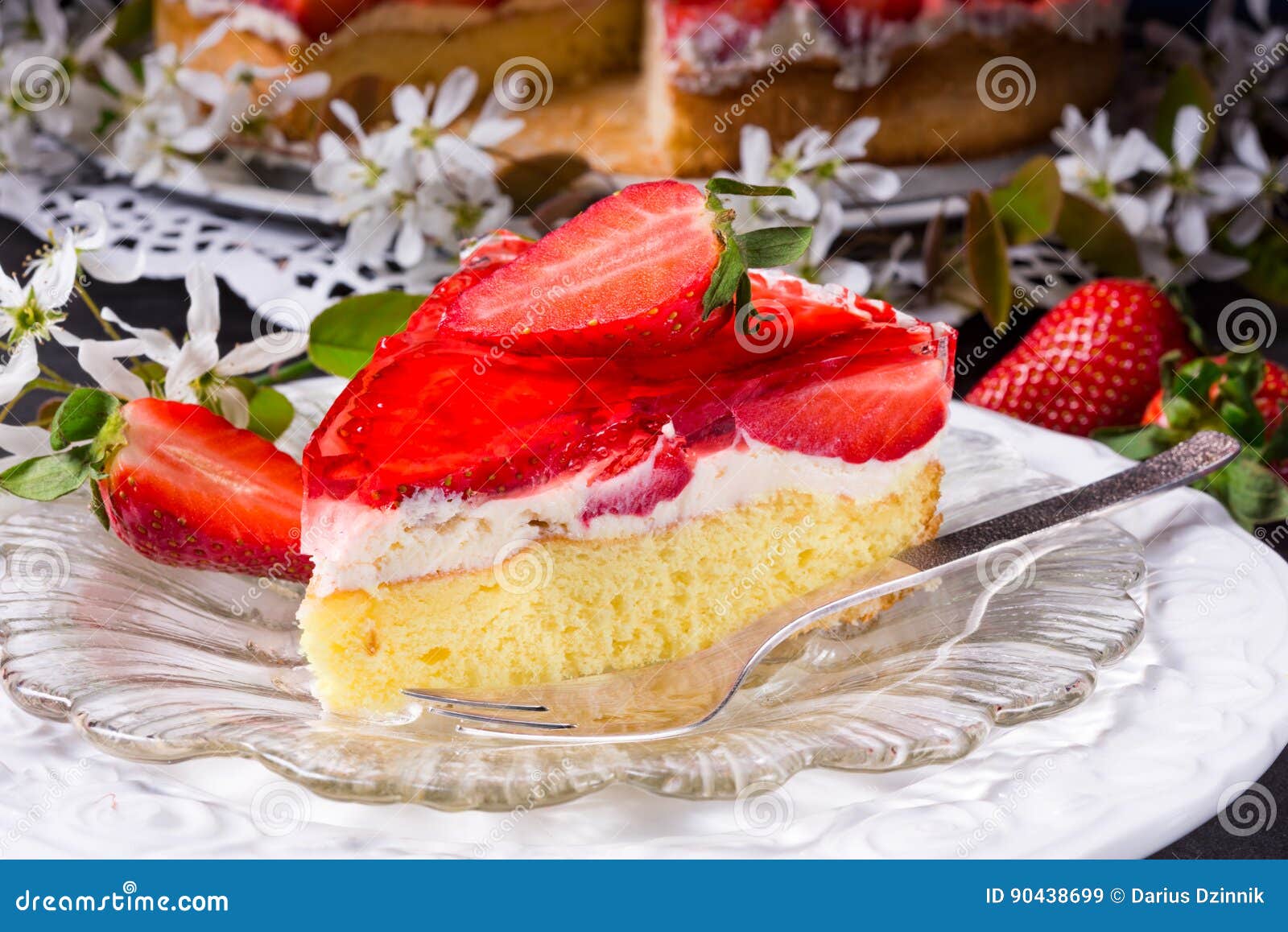 Strawberrycreamcake stock image. Image of fruit, custard 90438699