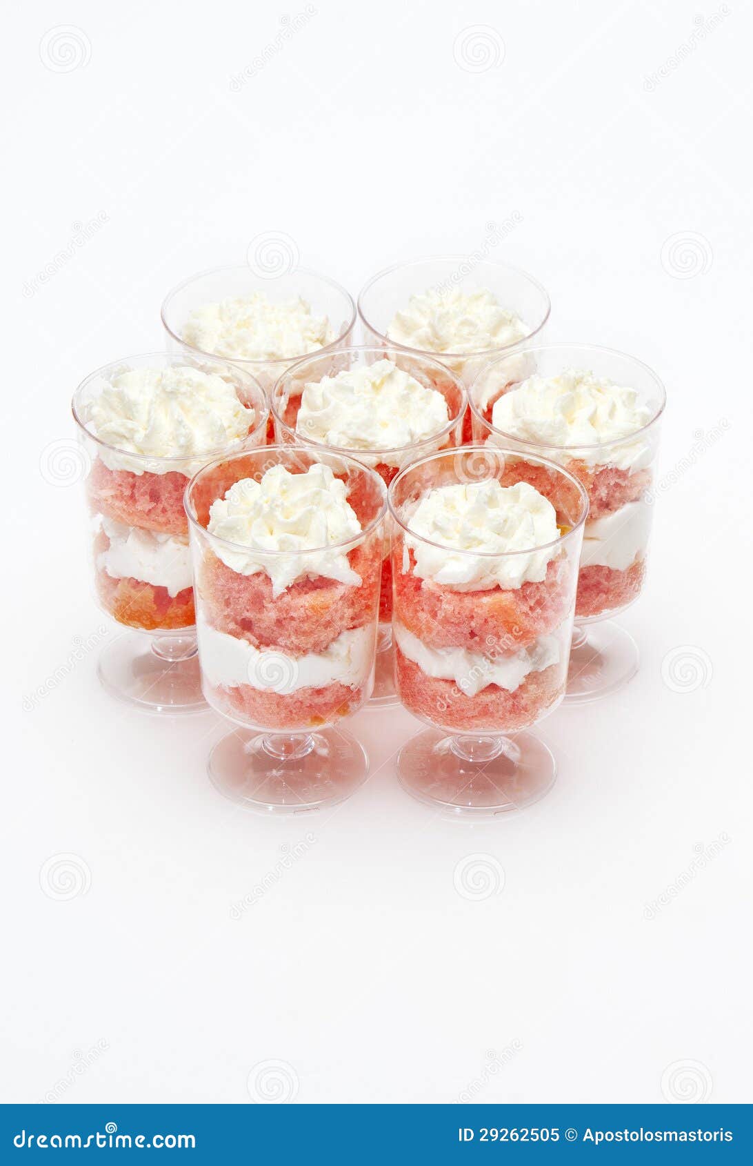 Strawberry and Cream Desserts in Plastic Glasses Stock Image Image of dessert, pastry 29262505