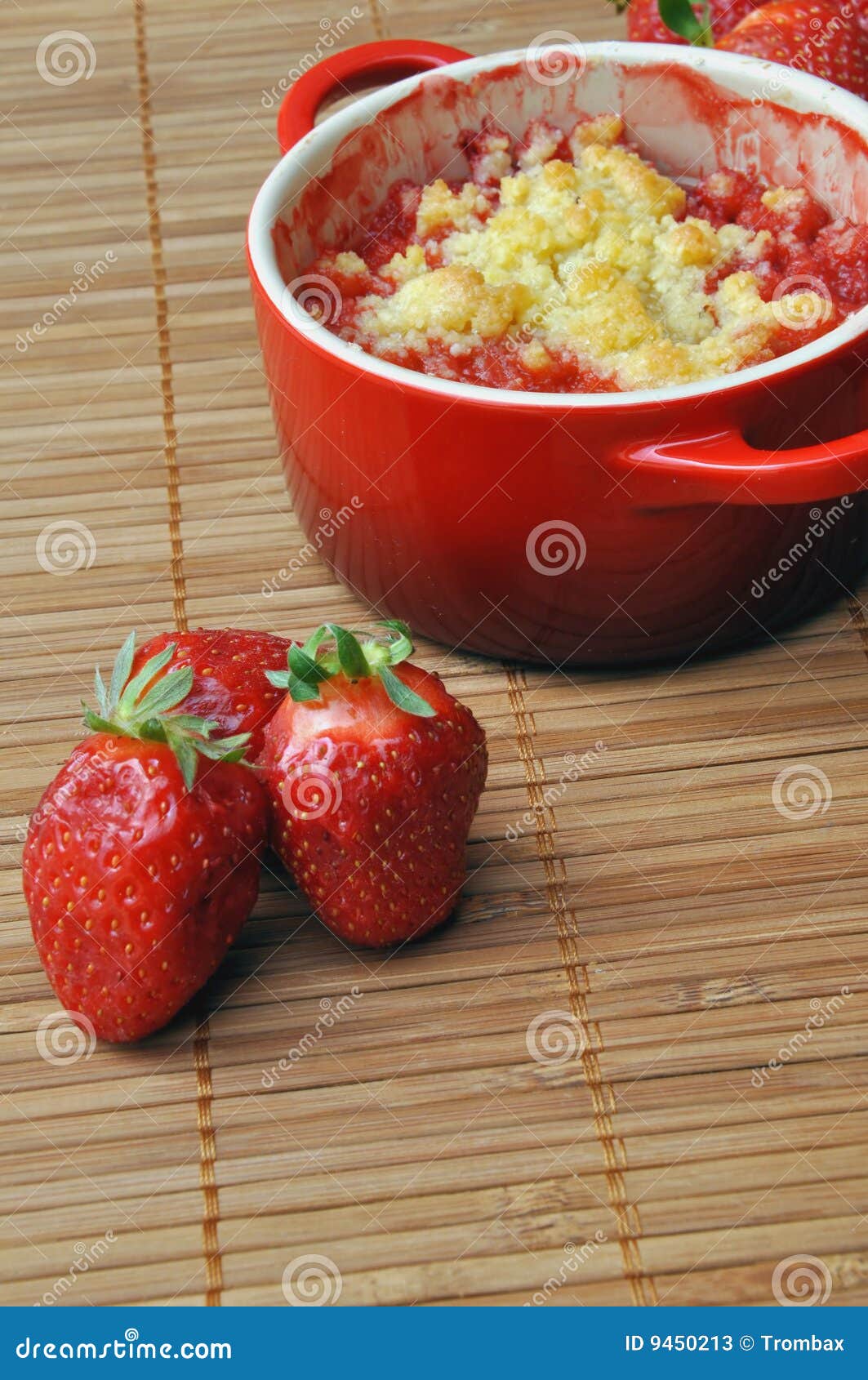 strawberry crumble in a ramekin 2