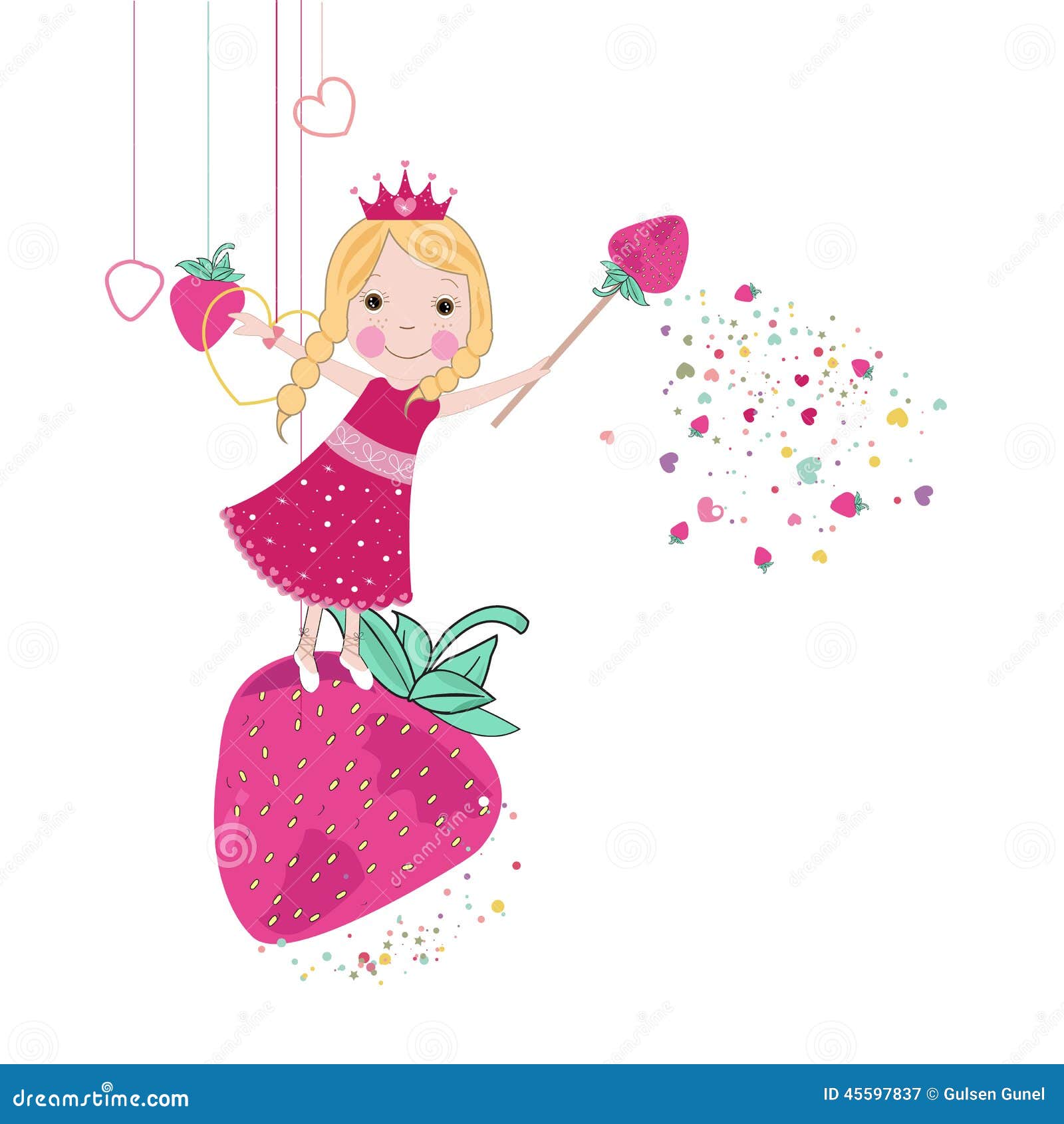 Strawberry Cute Fairy Tale Vector Stock Vector Illustration of