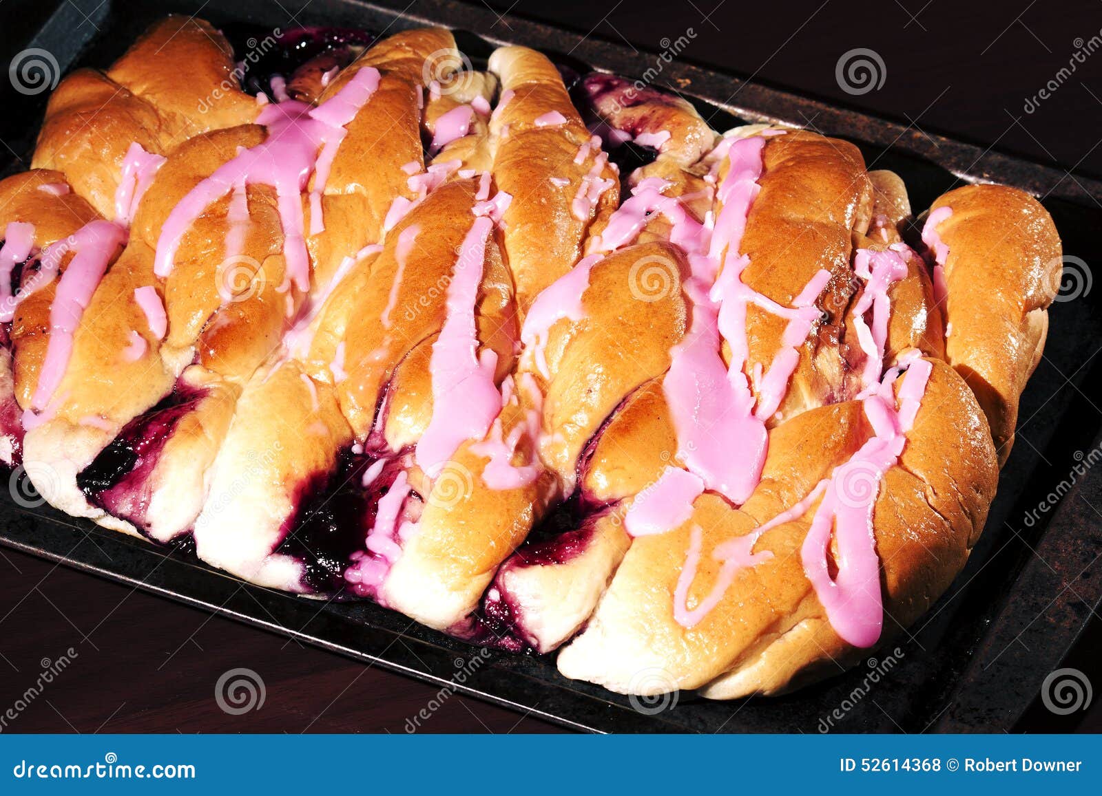 Strawberry danish pastry stock photo. Image of calories 52614368