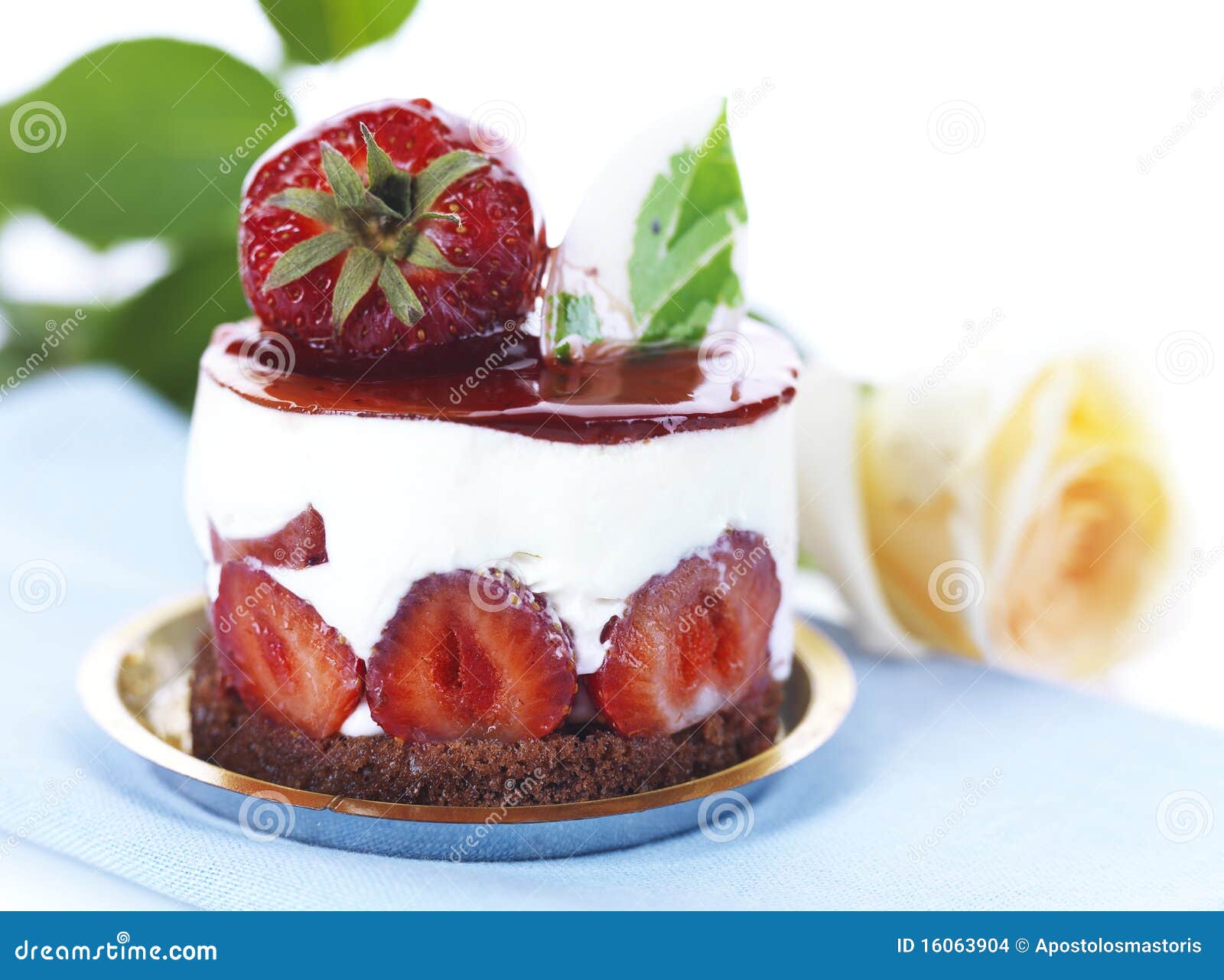 Strawberry dessert stock photo. Image of catering, sugar 16063904
